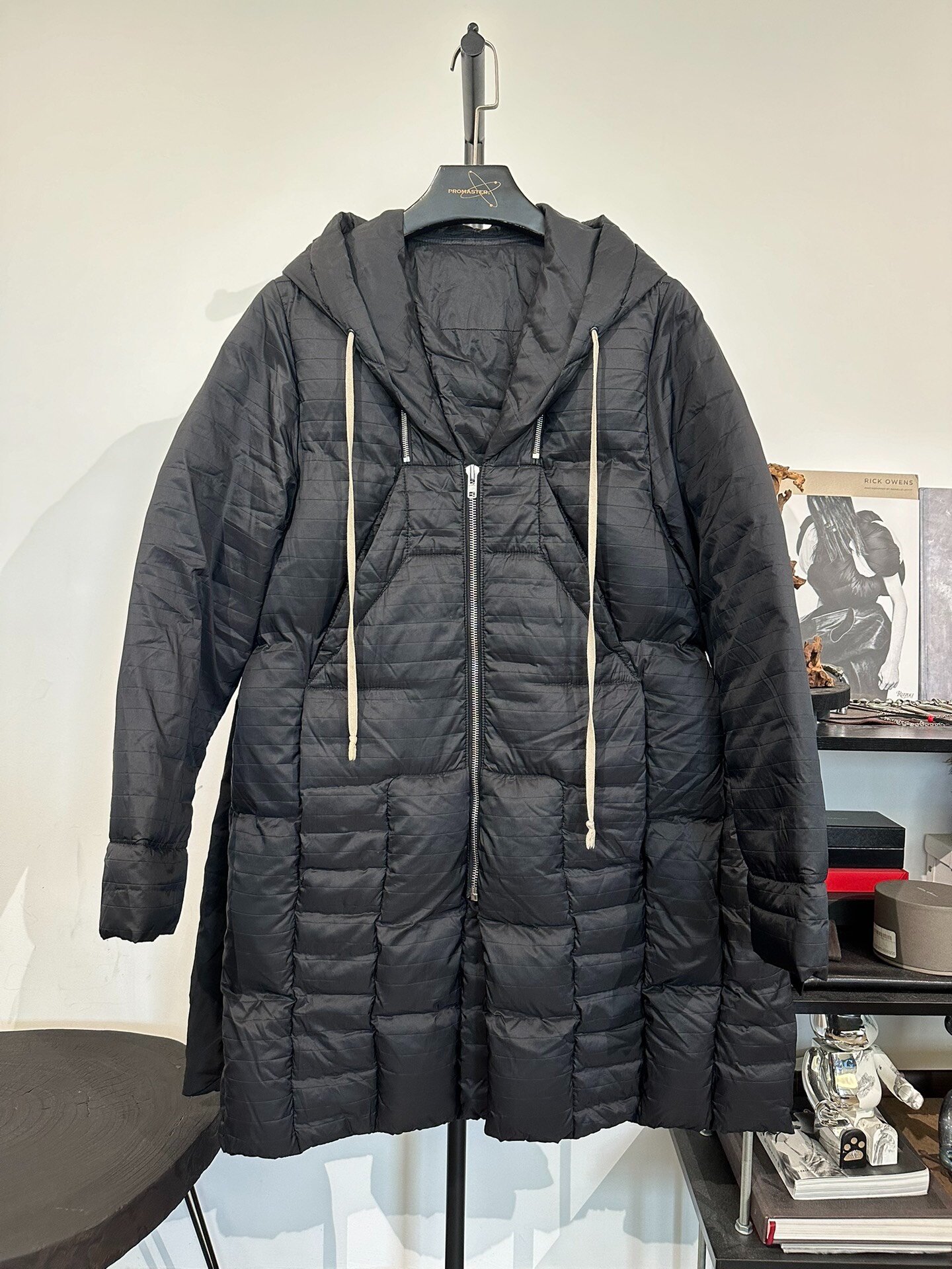 Rick Owens Mid-Length Hooded Coat