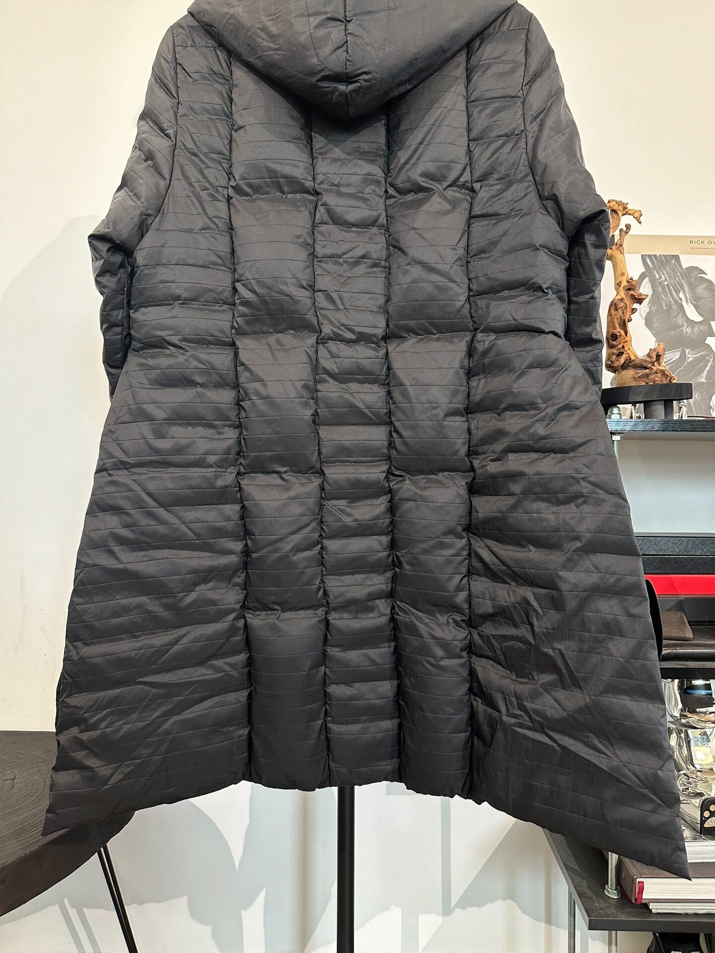 Rick Owens Mid-Length Hooded Coat — back