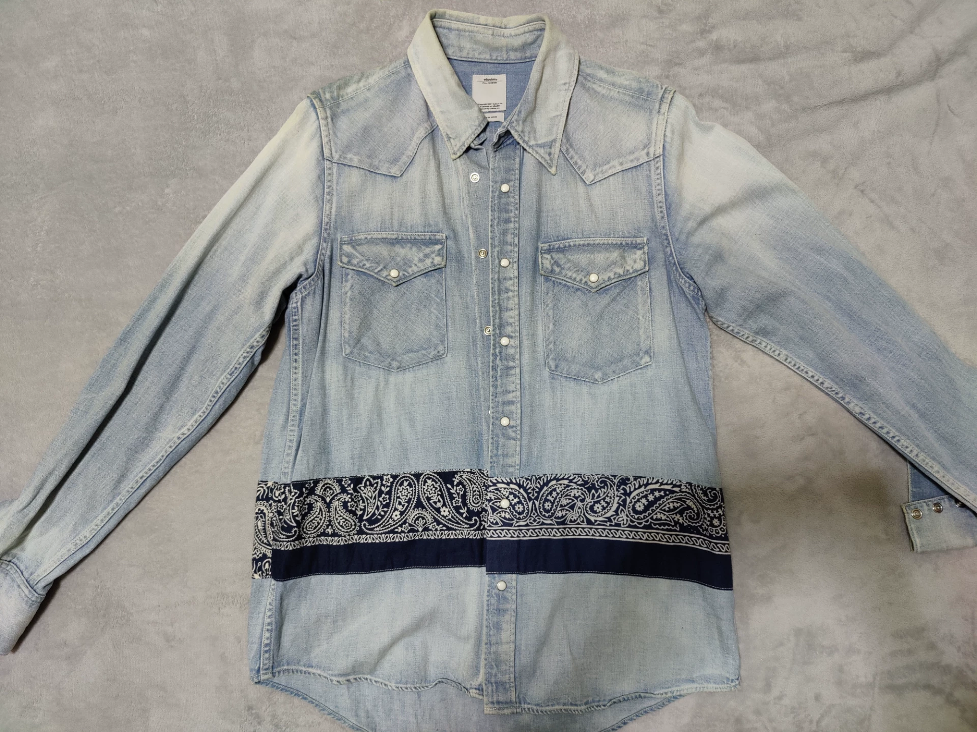 visvim paisley light blue denim shirt