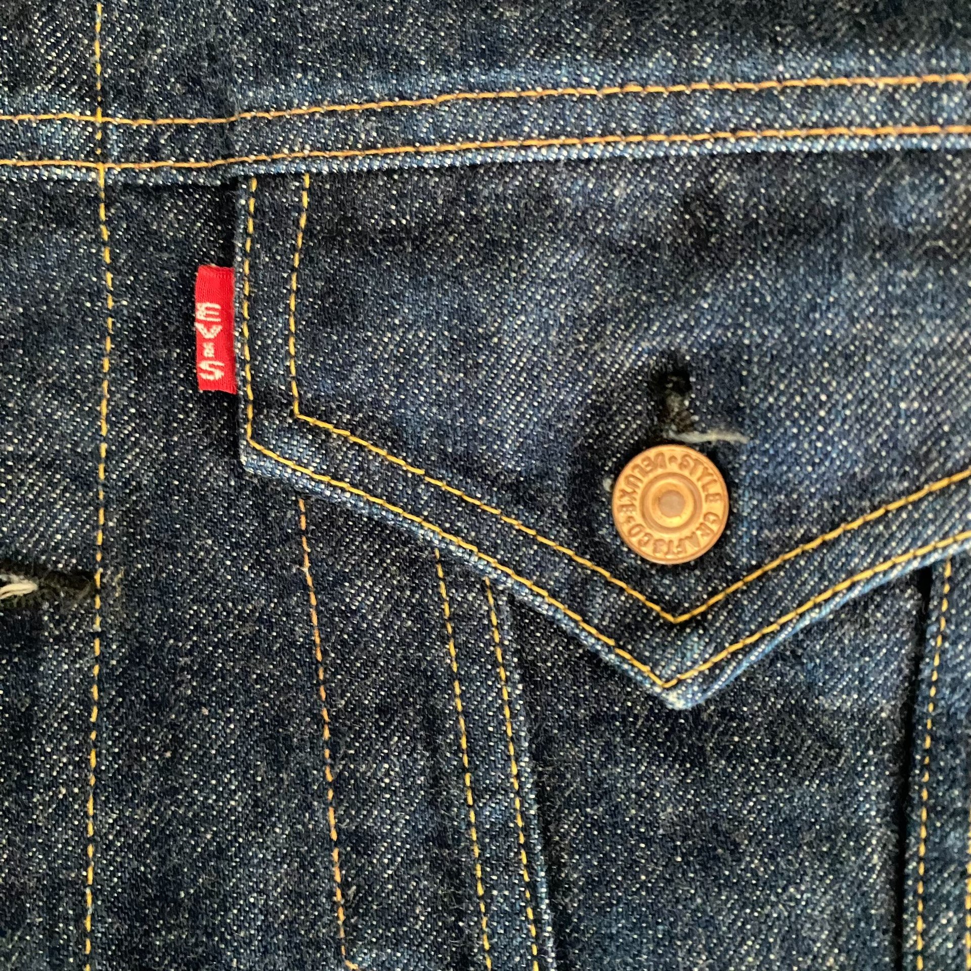 Evisu Lot1557 Early Bison Denim Jacket — label