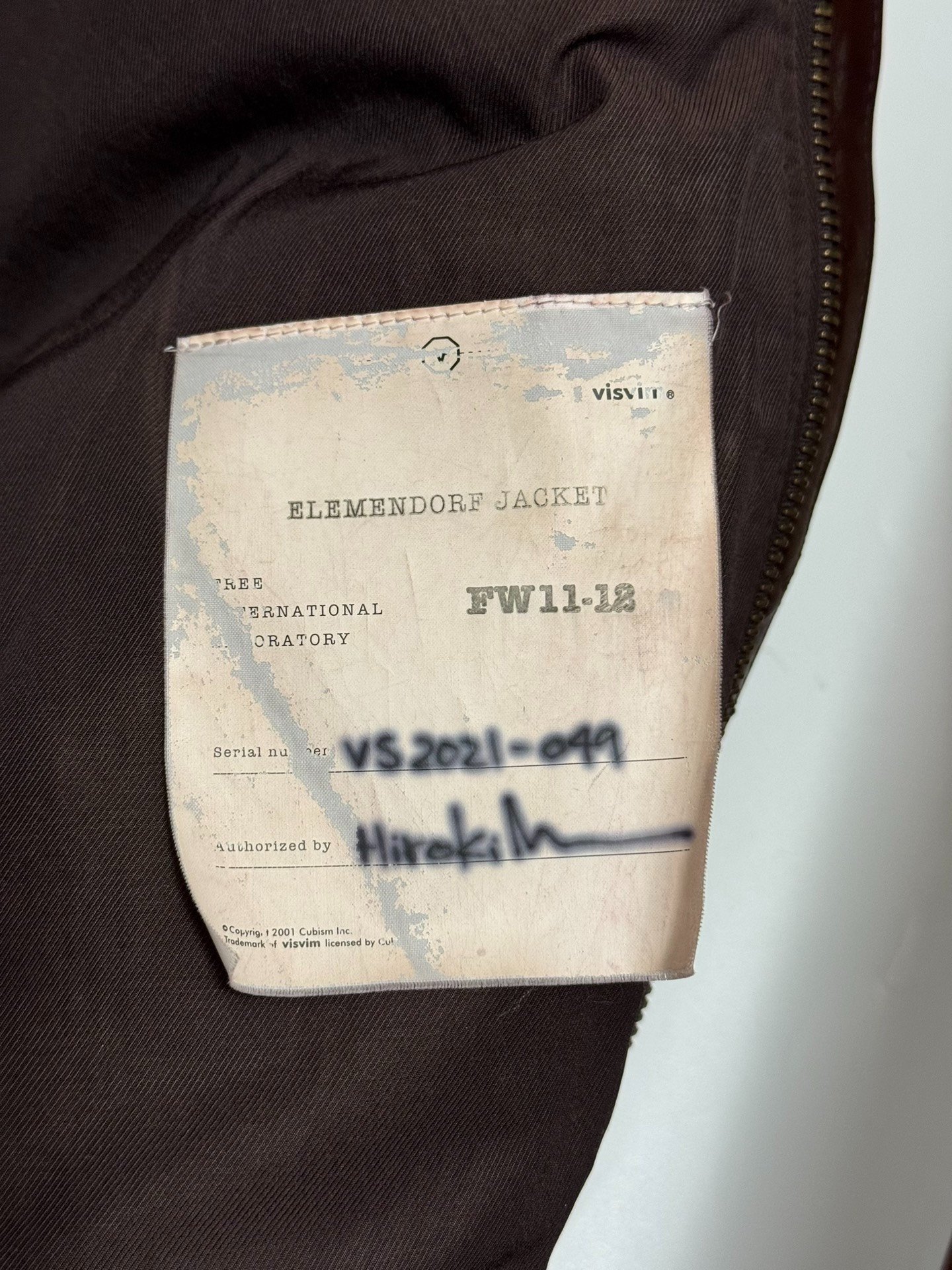 VISVIM 11-12FW ELMENDORF Horsehide Jacket — back