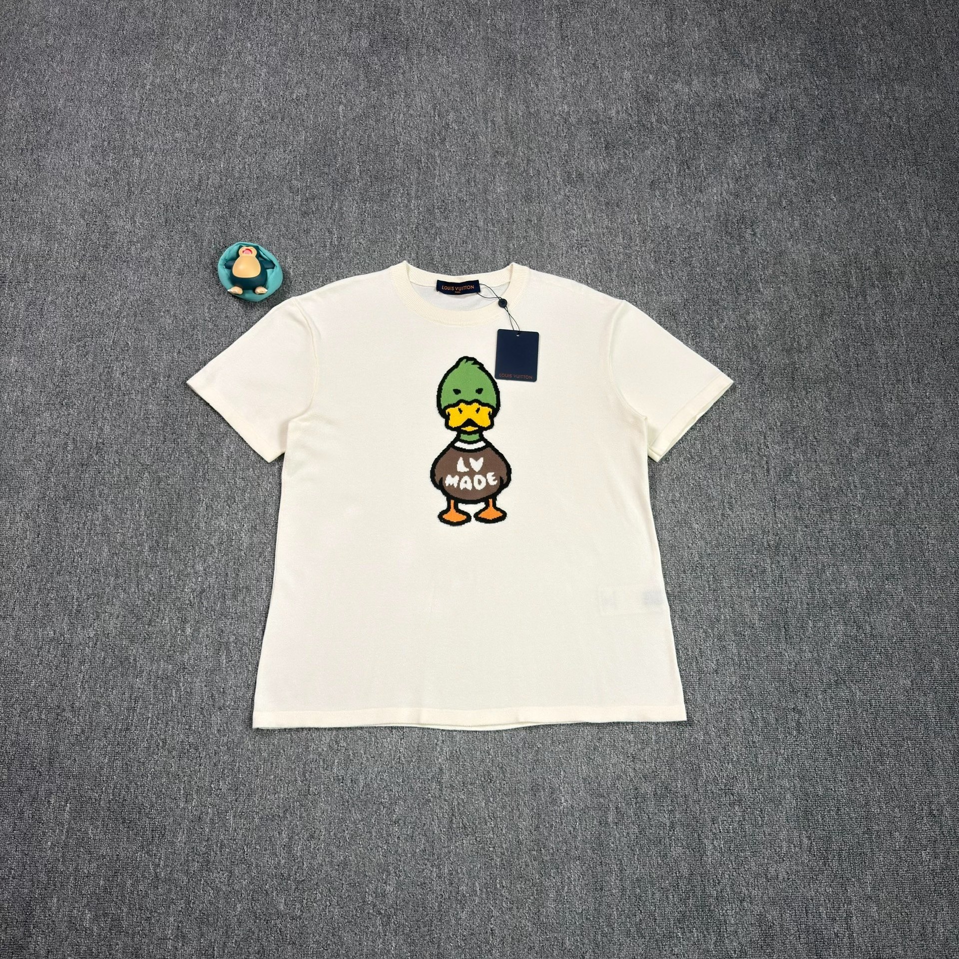 LV Nigo Duck Graphic White Knit Tee