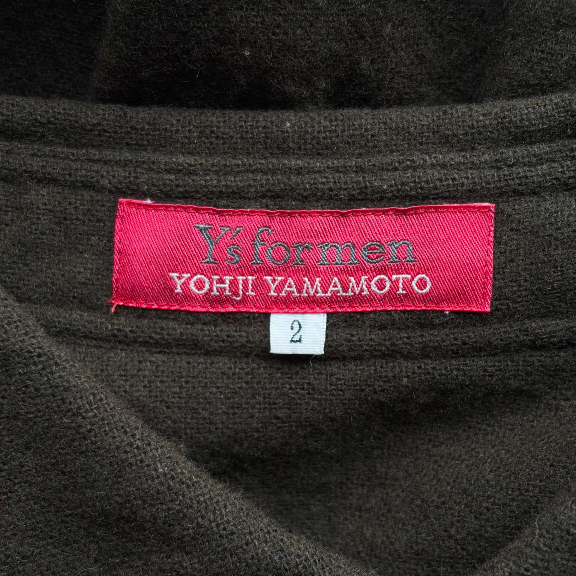Yohji Yamamoto 00s Green Wool Shirt — label