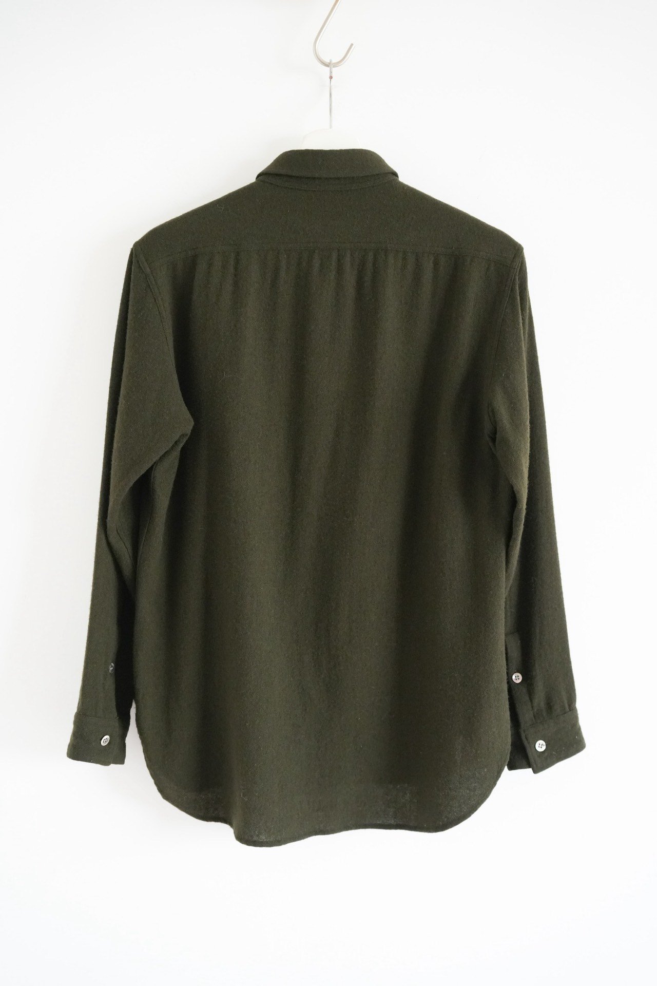 Yohji Yamamoto 00s Green Wool Shirt — front