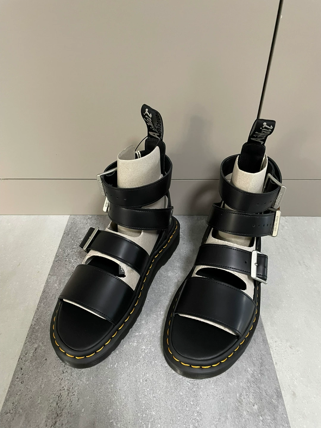 Dr. Martens Black Leather Sandals