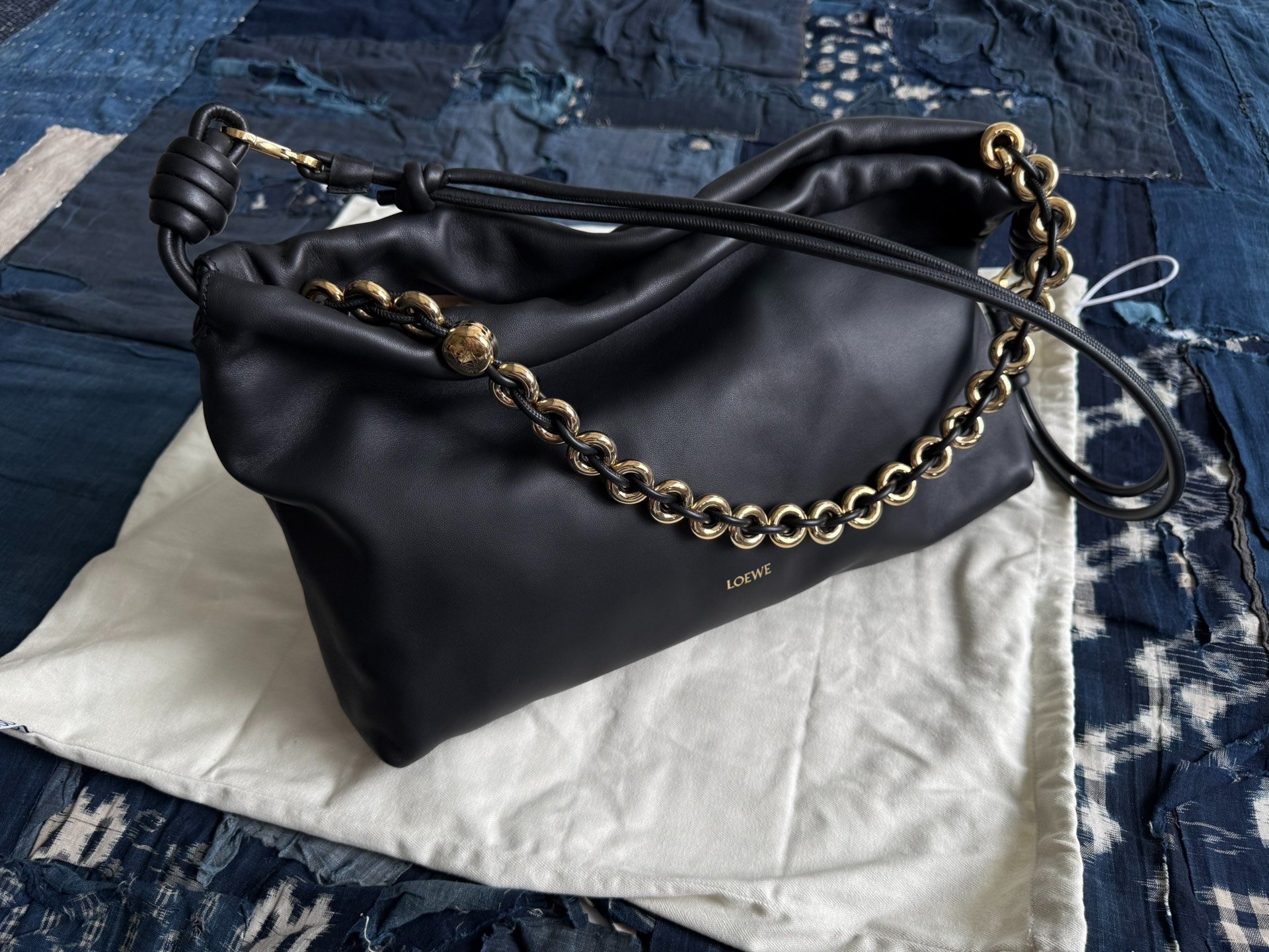 LOEWE Flamenco Large Black Purse — back