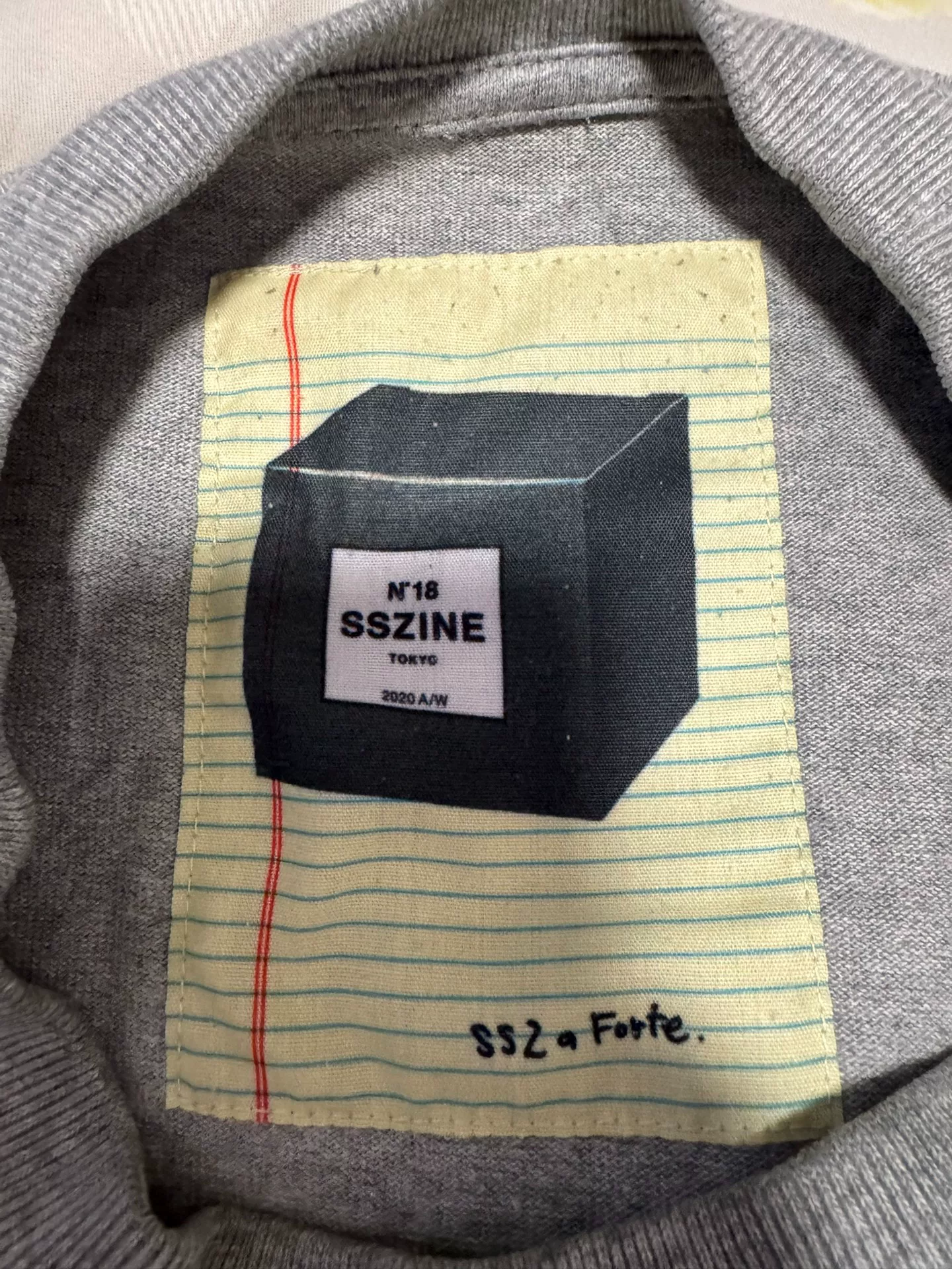 Beams SSZ 20AW Gray Crewneck Sweatshirt — label