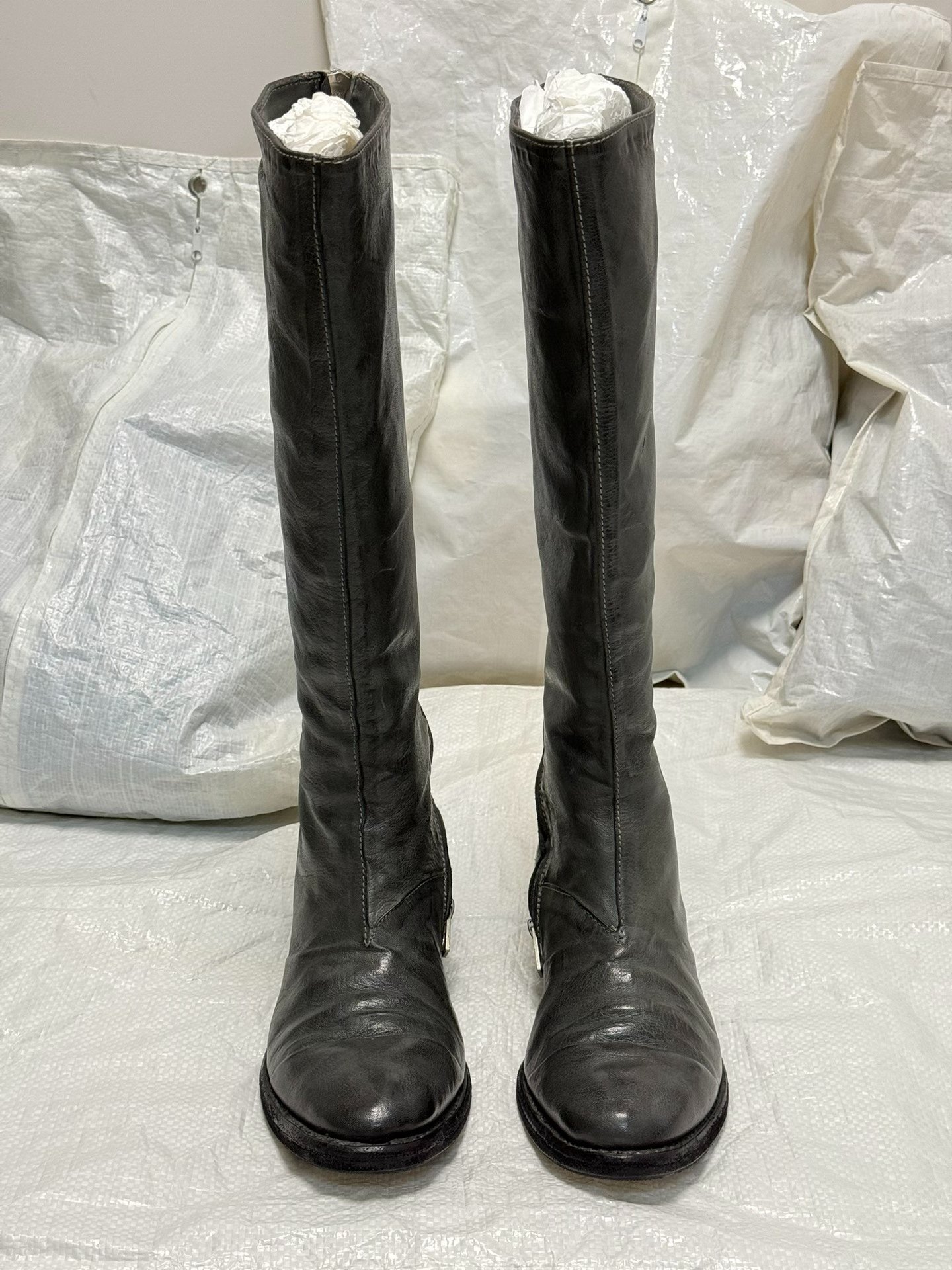 Carol Christian Poell Gray Long Boots — detail