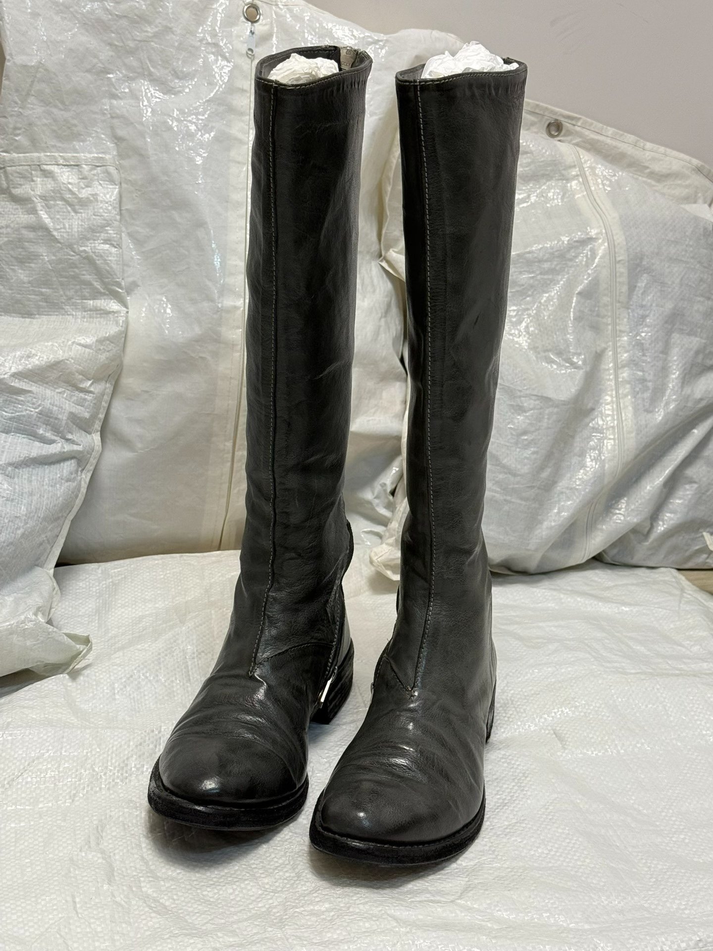 Carol Christian Poell Gray Long Boots — label