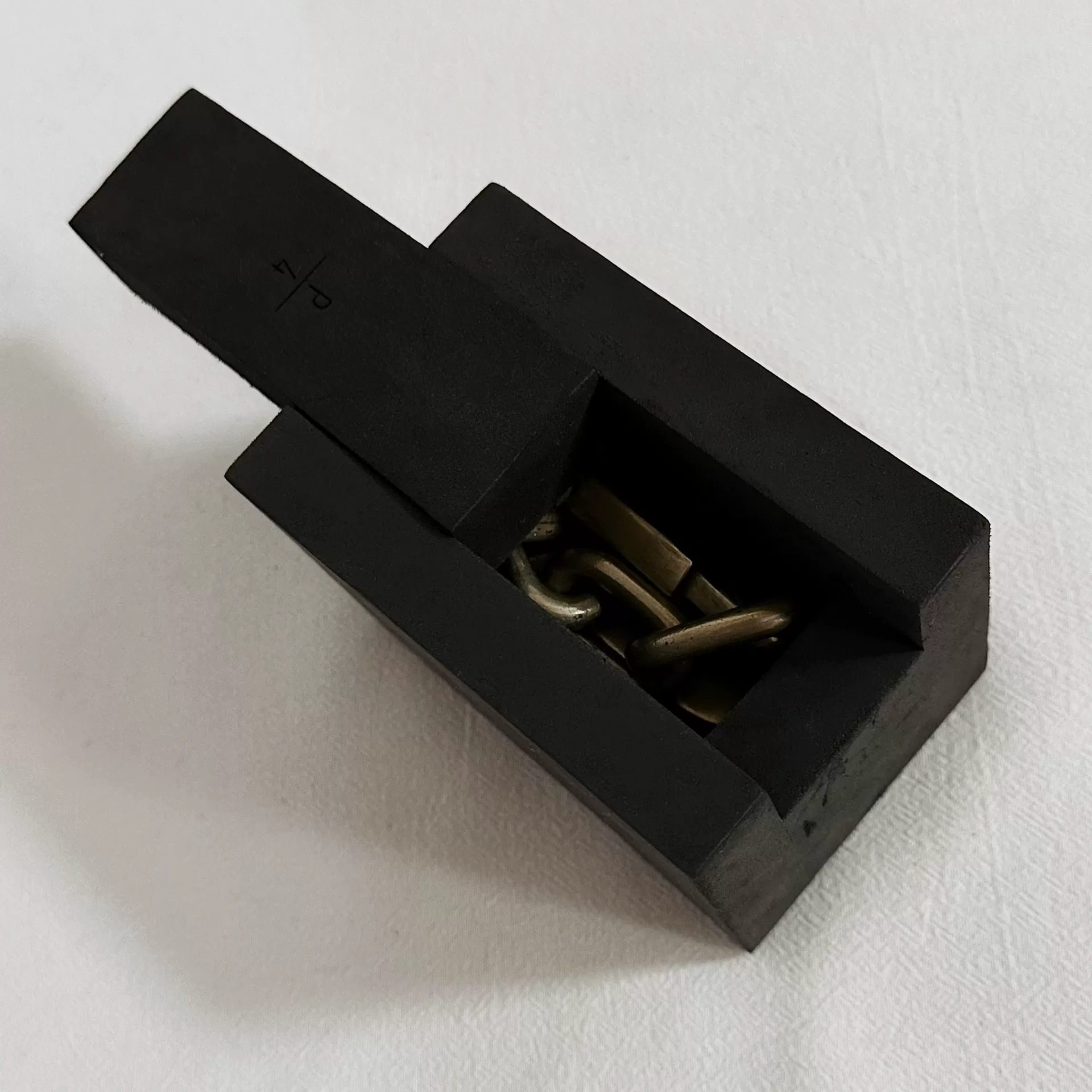Parts of Four P/4 Solid Brass Double Hook Chain — front