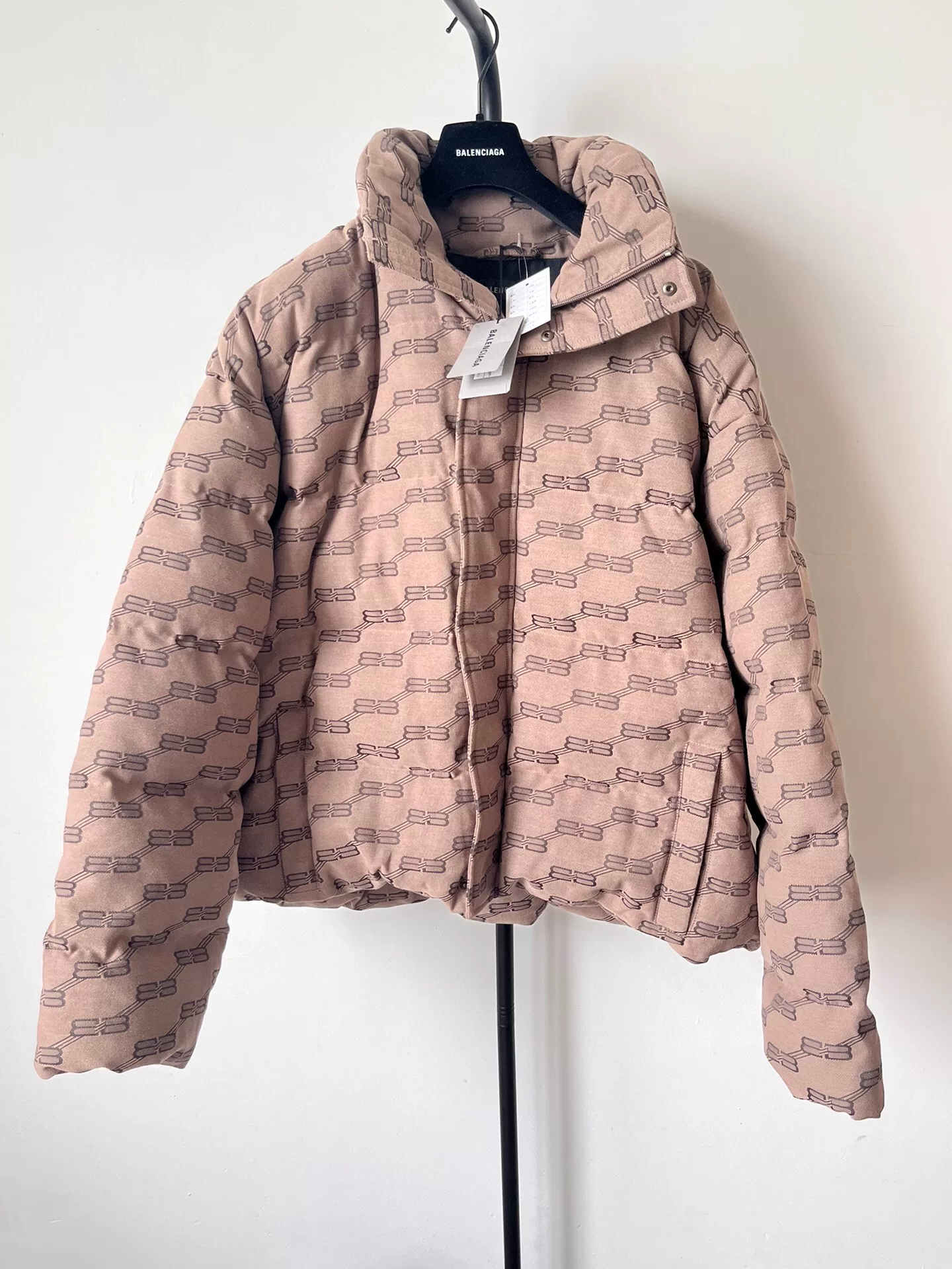 Balenciaga SS22 Logo Print Stand Collar Jacket