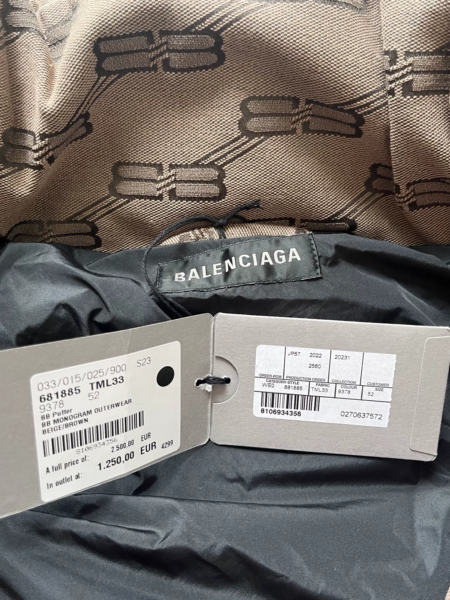 Balenciaga SS22 Logo Print Stand Collar Jacket — detail
