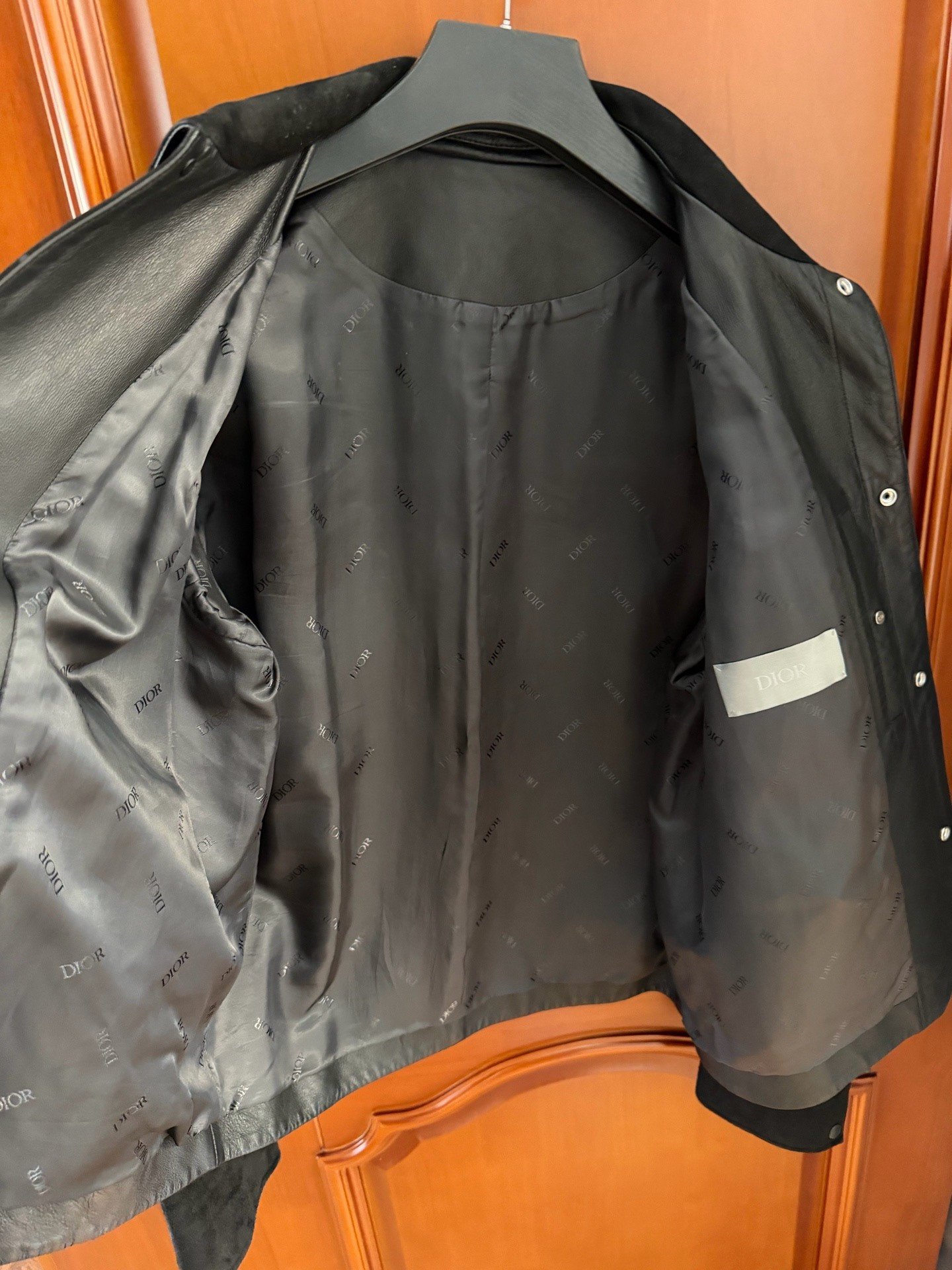 Dior 2026 Lambskin Lapel Leather Jacket — label