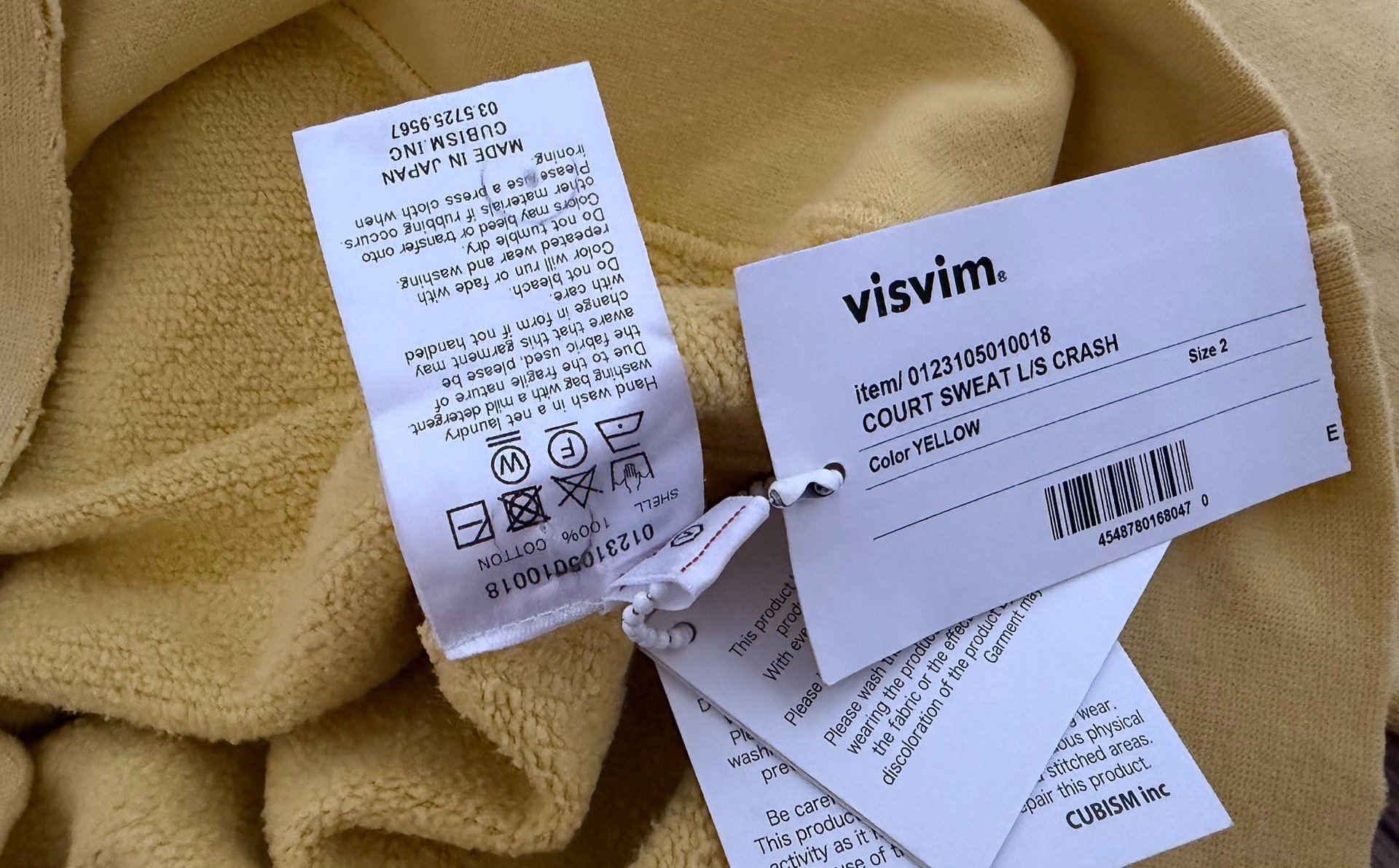 Visvim 23SS Court Sweat L/S Crash — detail
