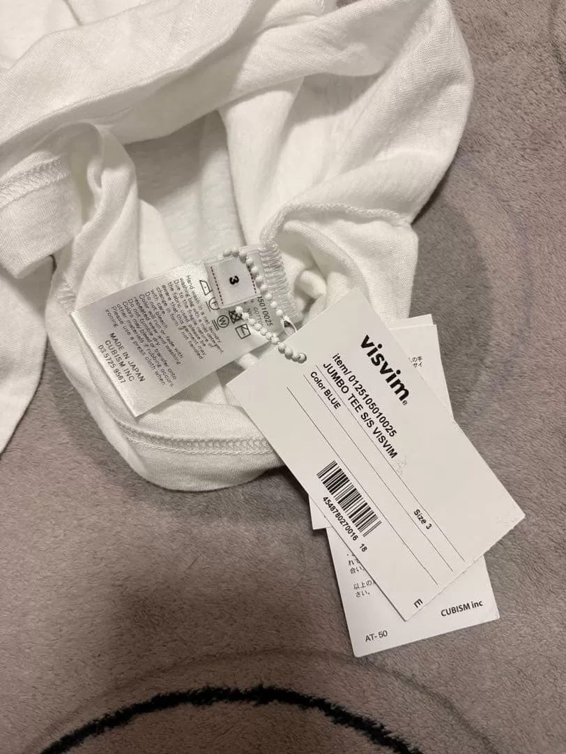 visvim 25ss JUMBO TEE S/S White Oversized — label