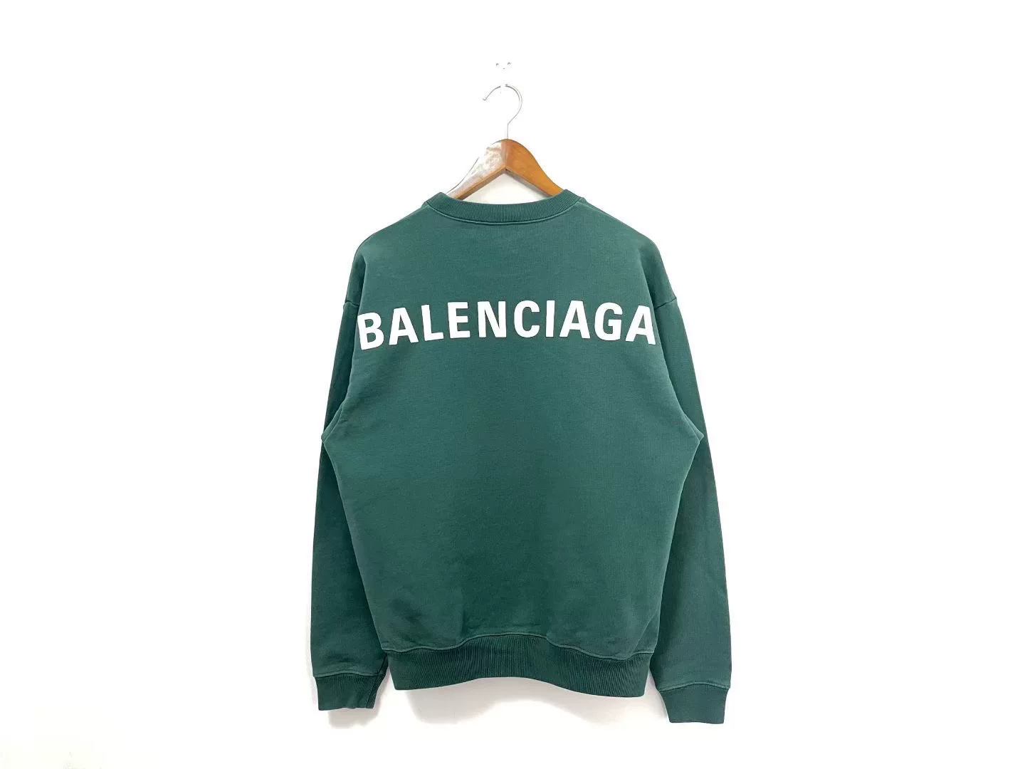 Balenciaga Green Back Letter Sweatshirt — front