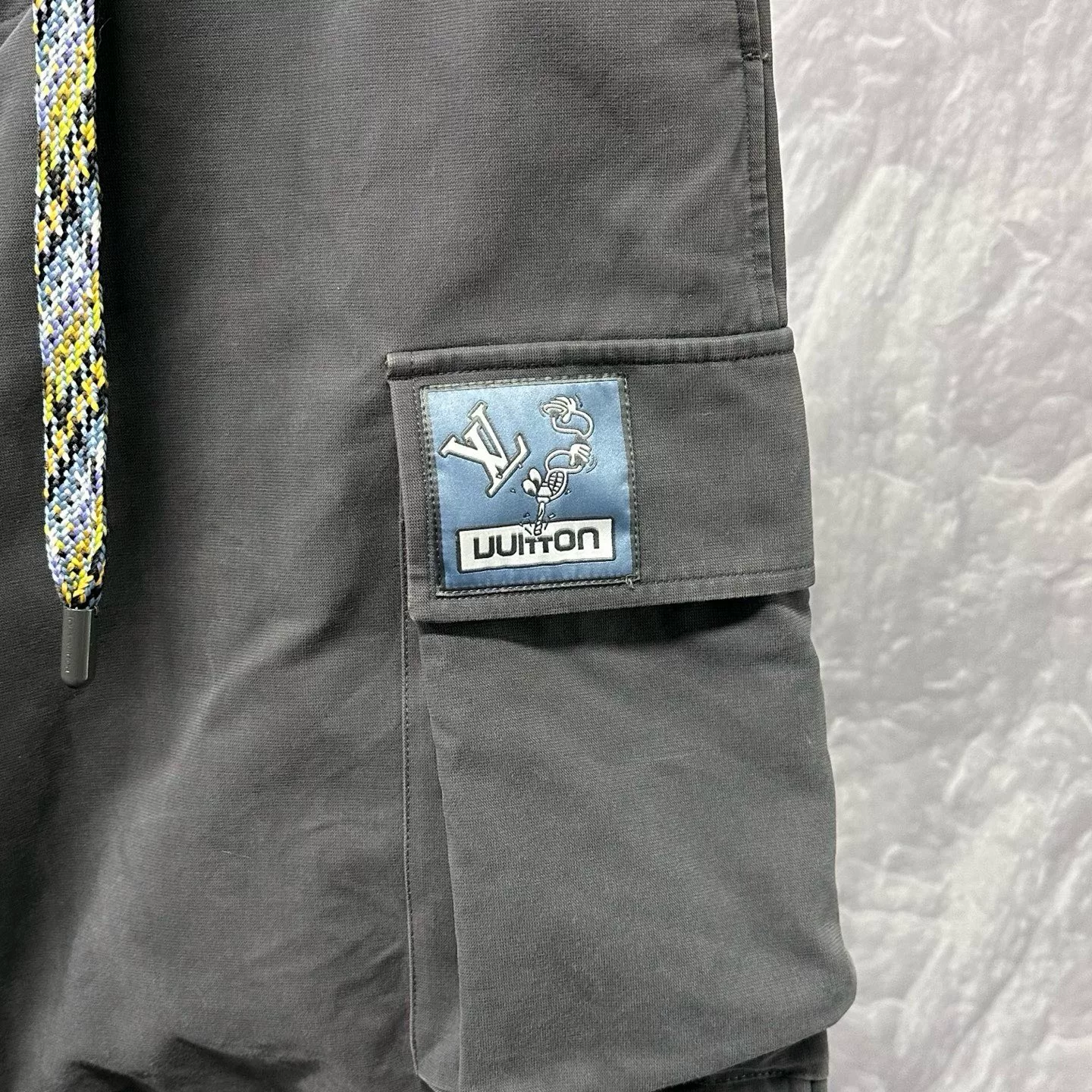 Louis Vuitton Drawstring Patch Denim Pants — detail