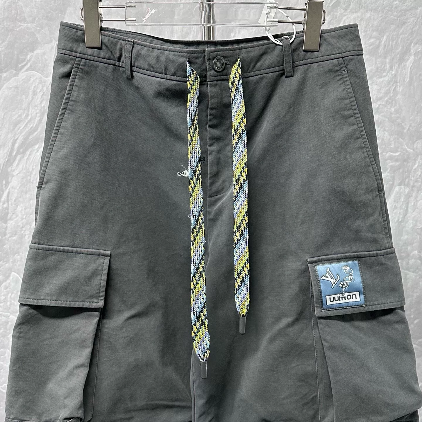 Louis Vuitton Drawstring Patch Denim Pants — front