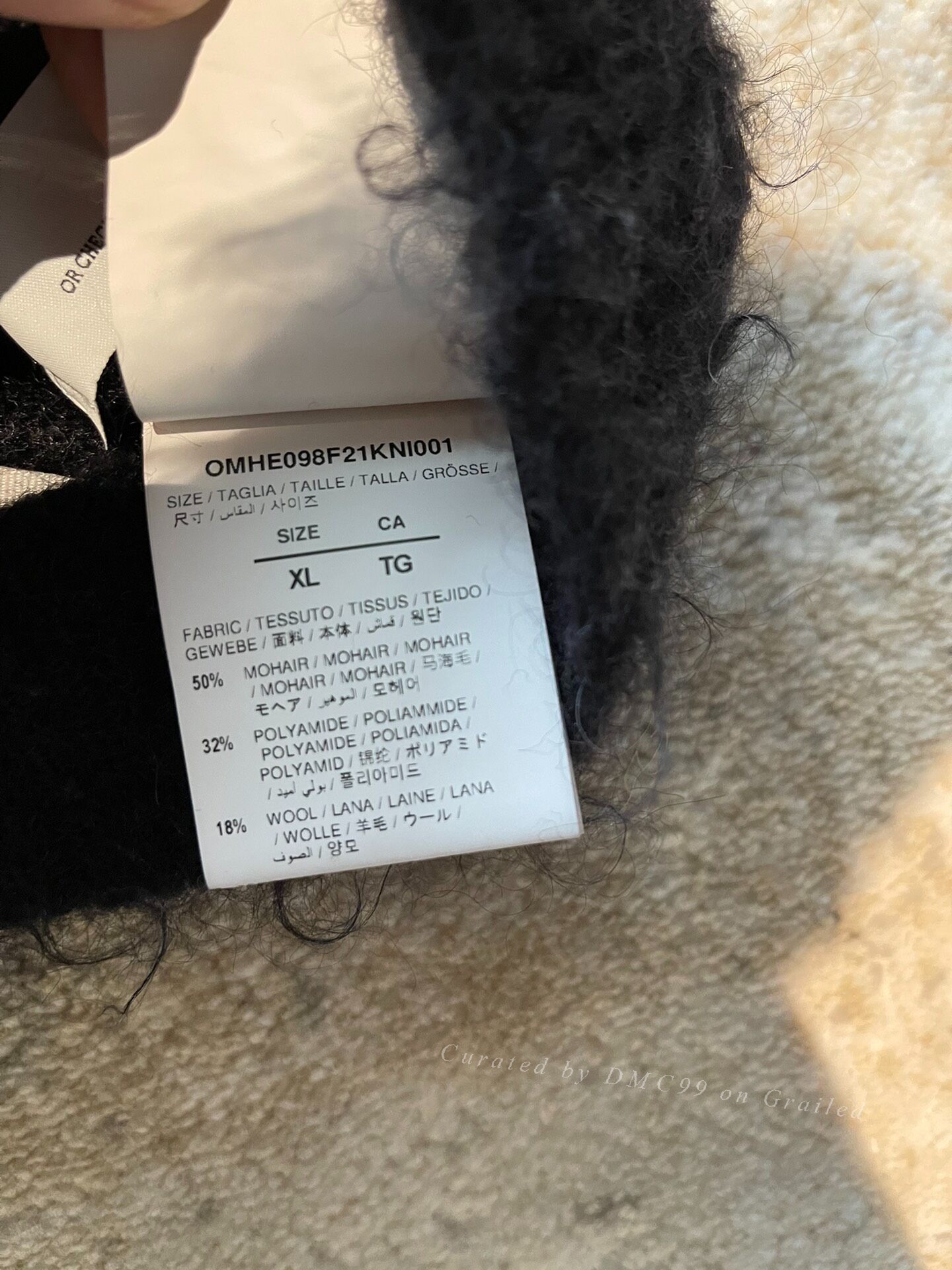 Off-White Mohair Logo Sweater — label