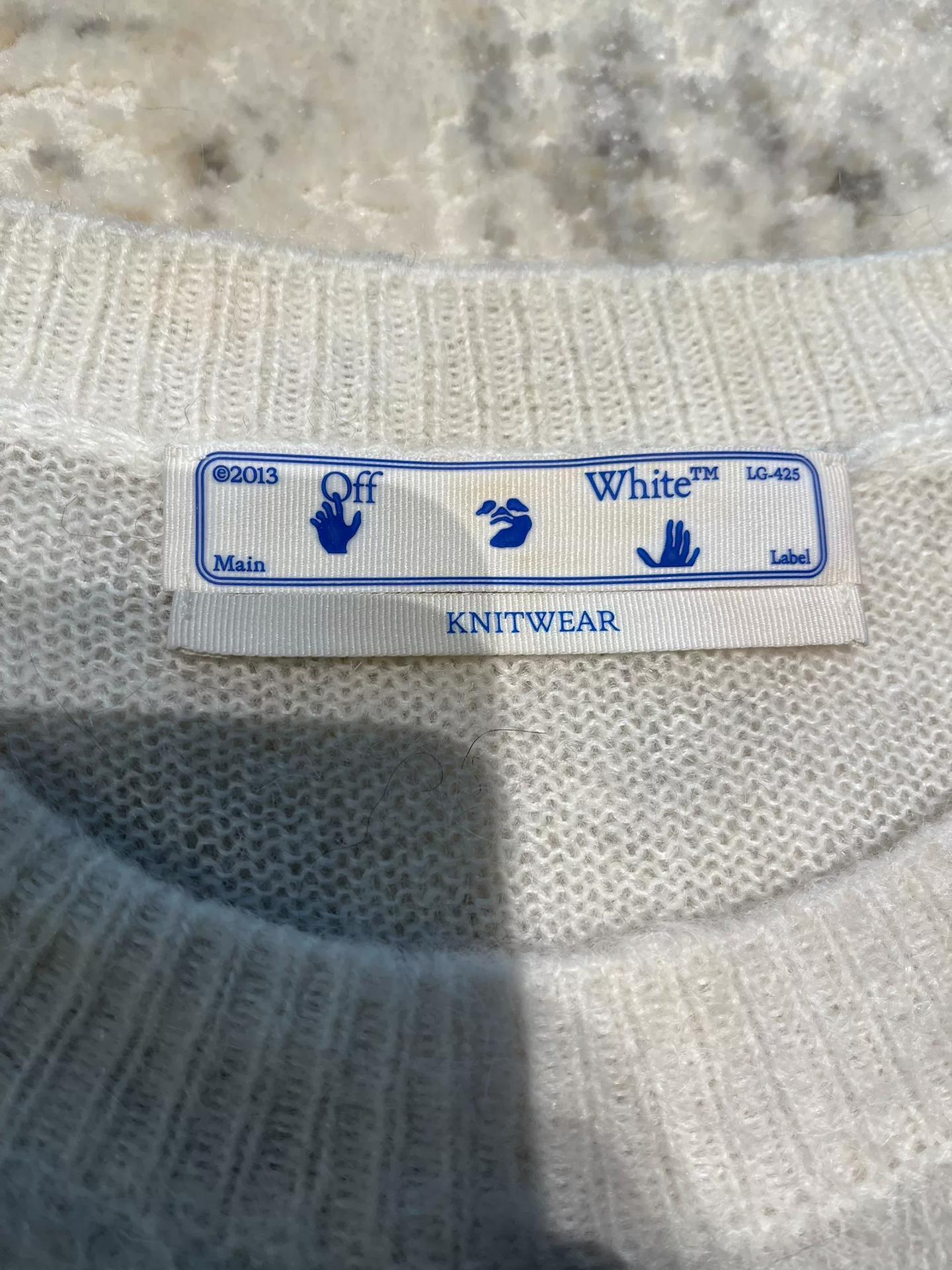 Off-White Mohair Logo Sweater — detail