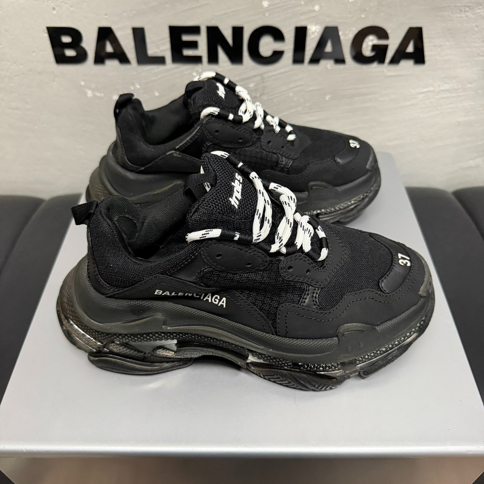 Balenciaga Triple S Black Sneakers — back