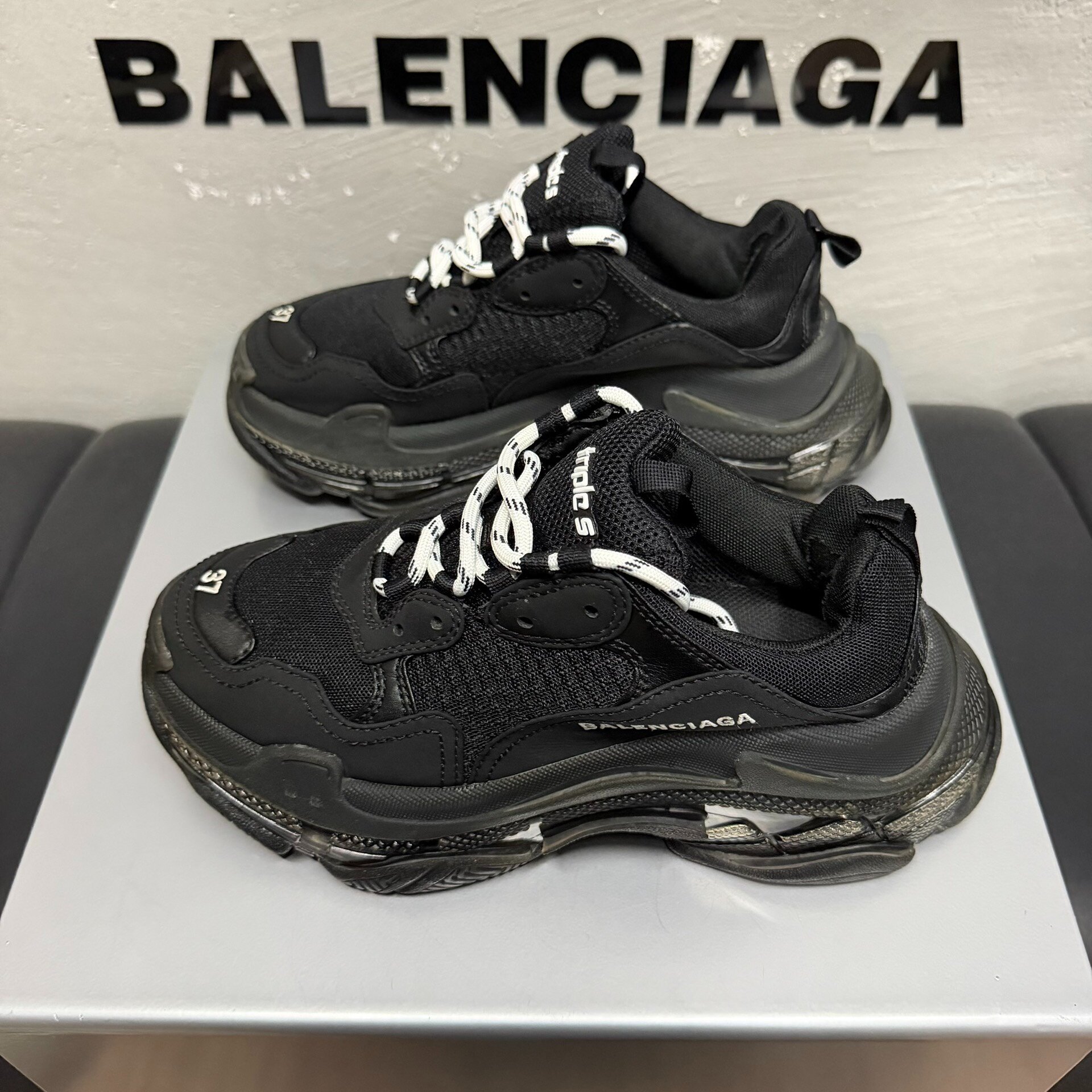 Balenciaga Triple S Black Sneakers — detail