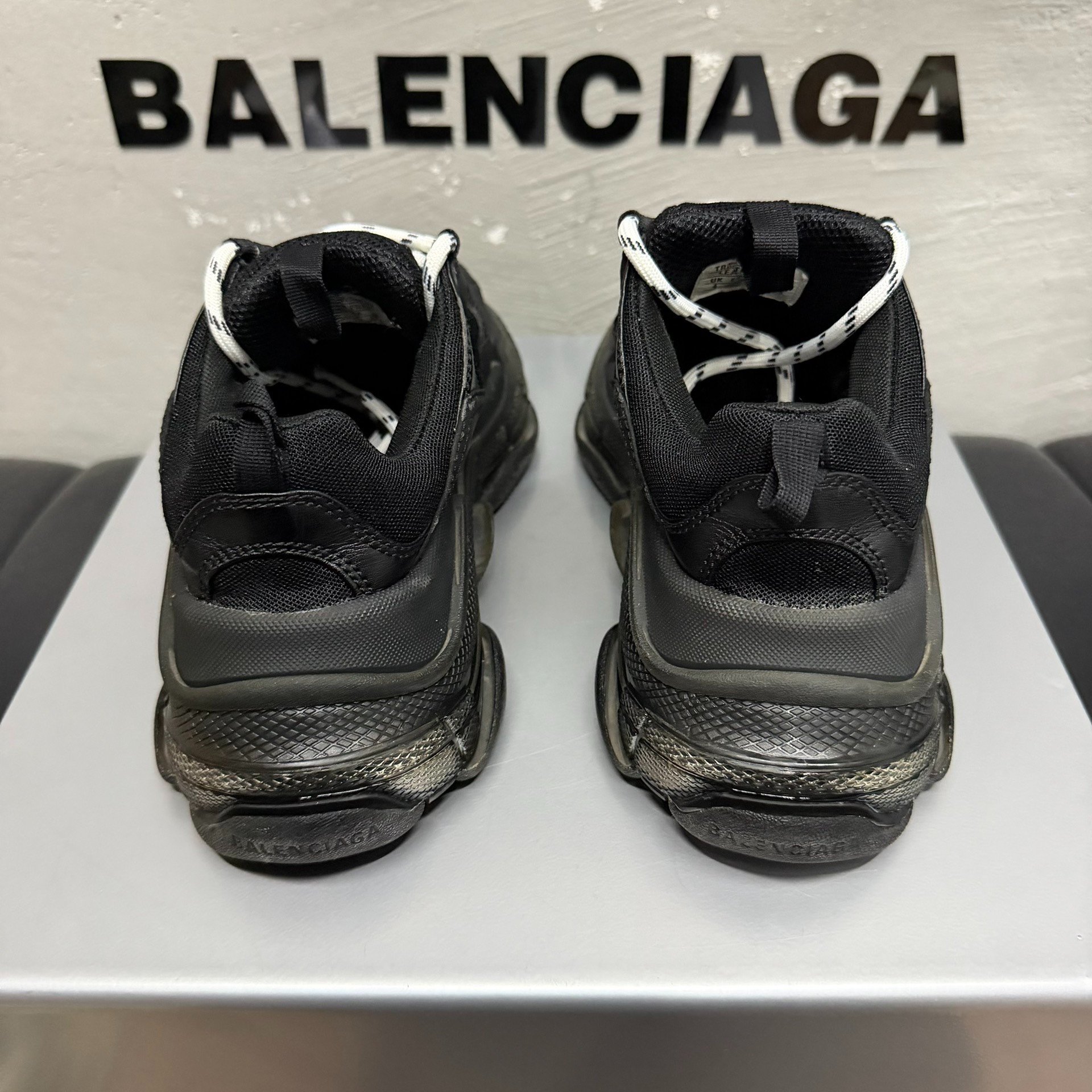 Balenciaga Triple S Black Sneakers — label