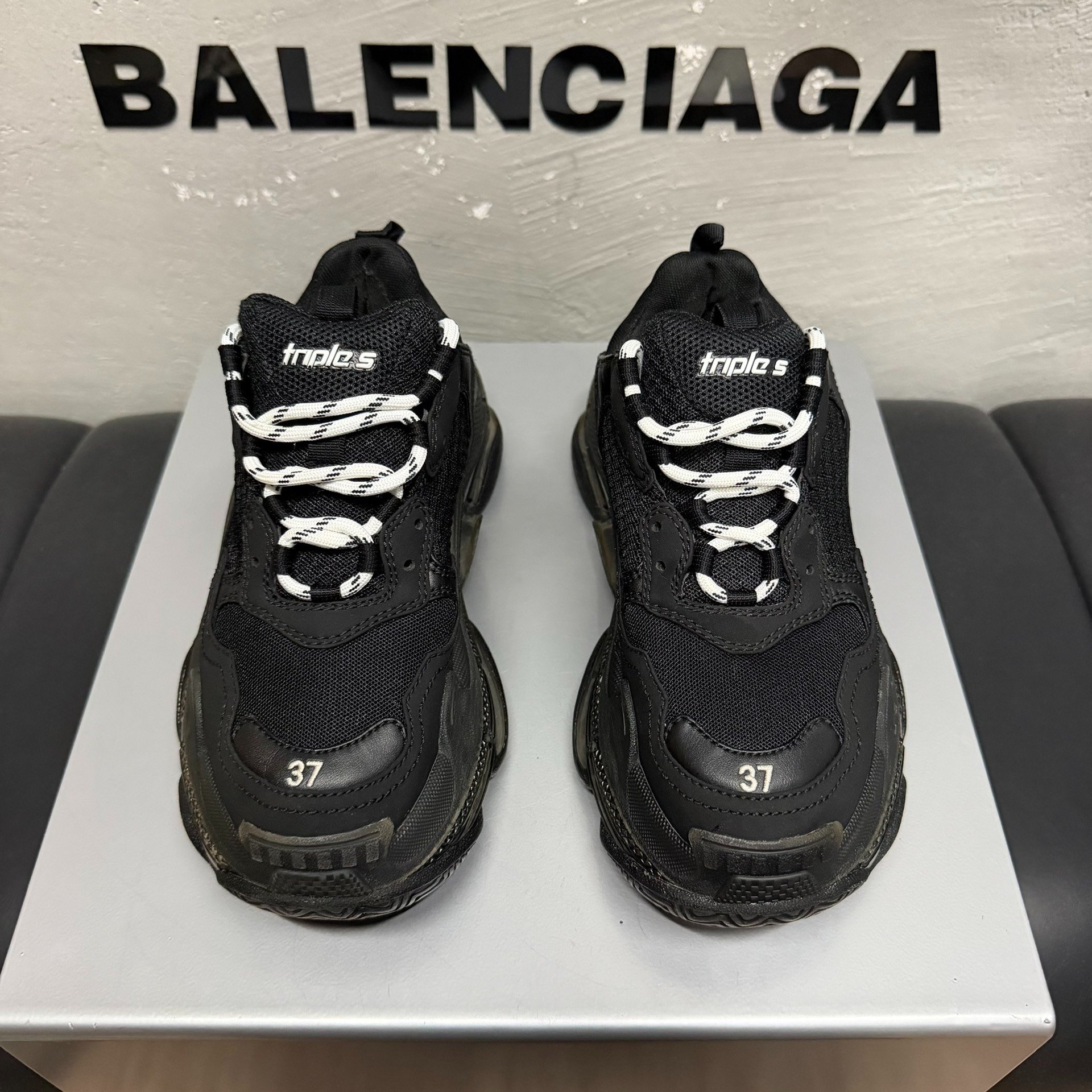Balenciaga Triple S Black Sneakers — front