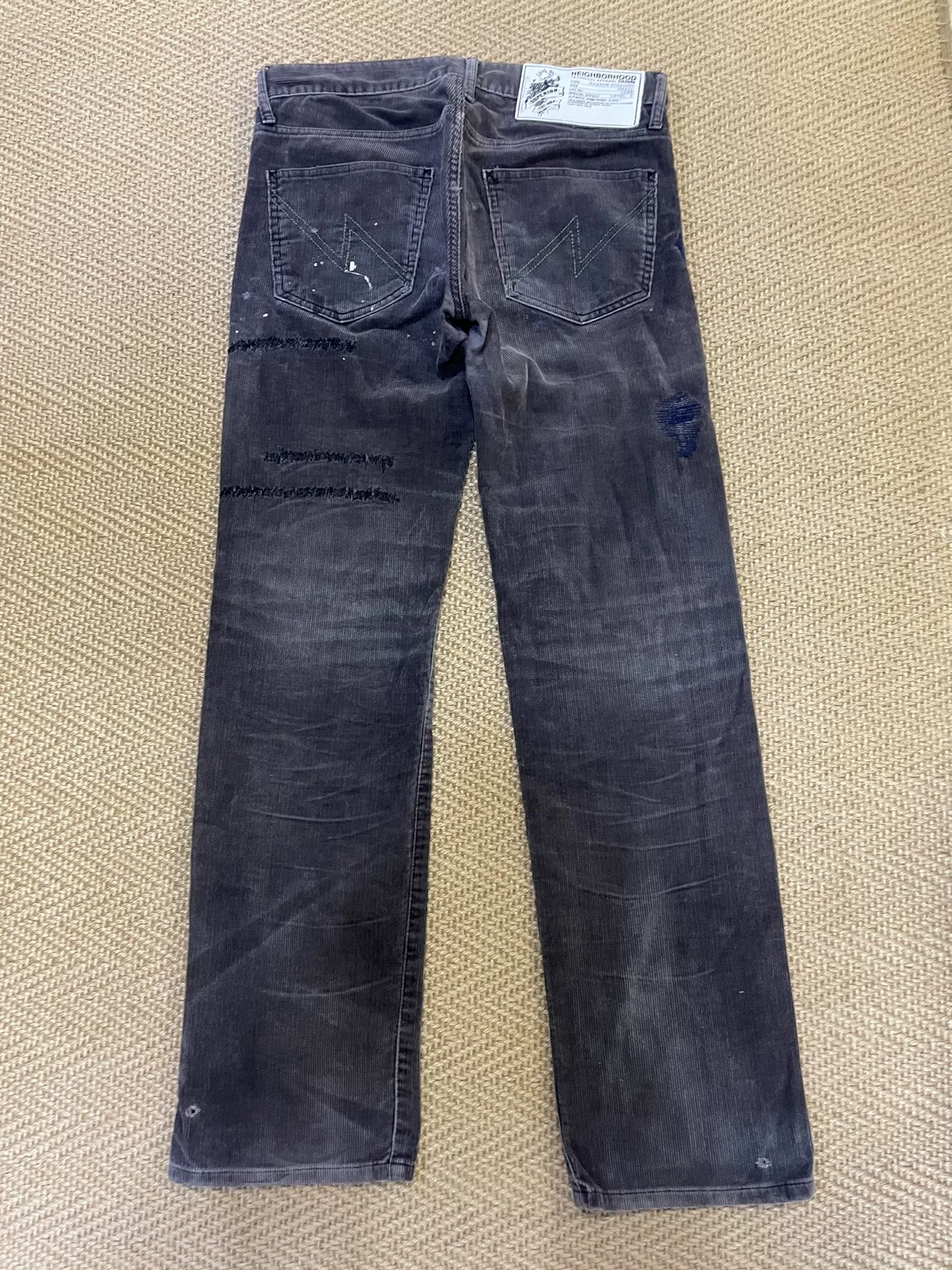 NEIGHBORHOOD Washed Distressed Corduroy Pants — front