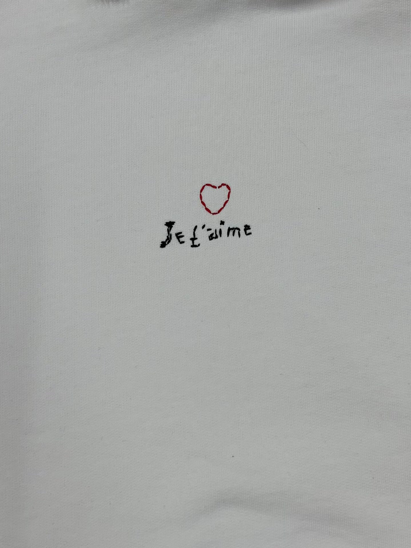 Balenciaga FW23 Light Gray 'Je t'aime' Hoodie — detail