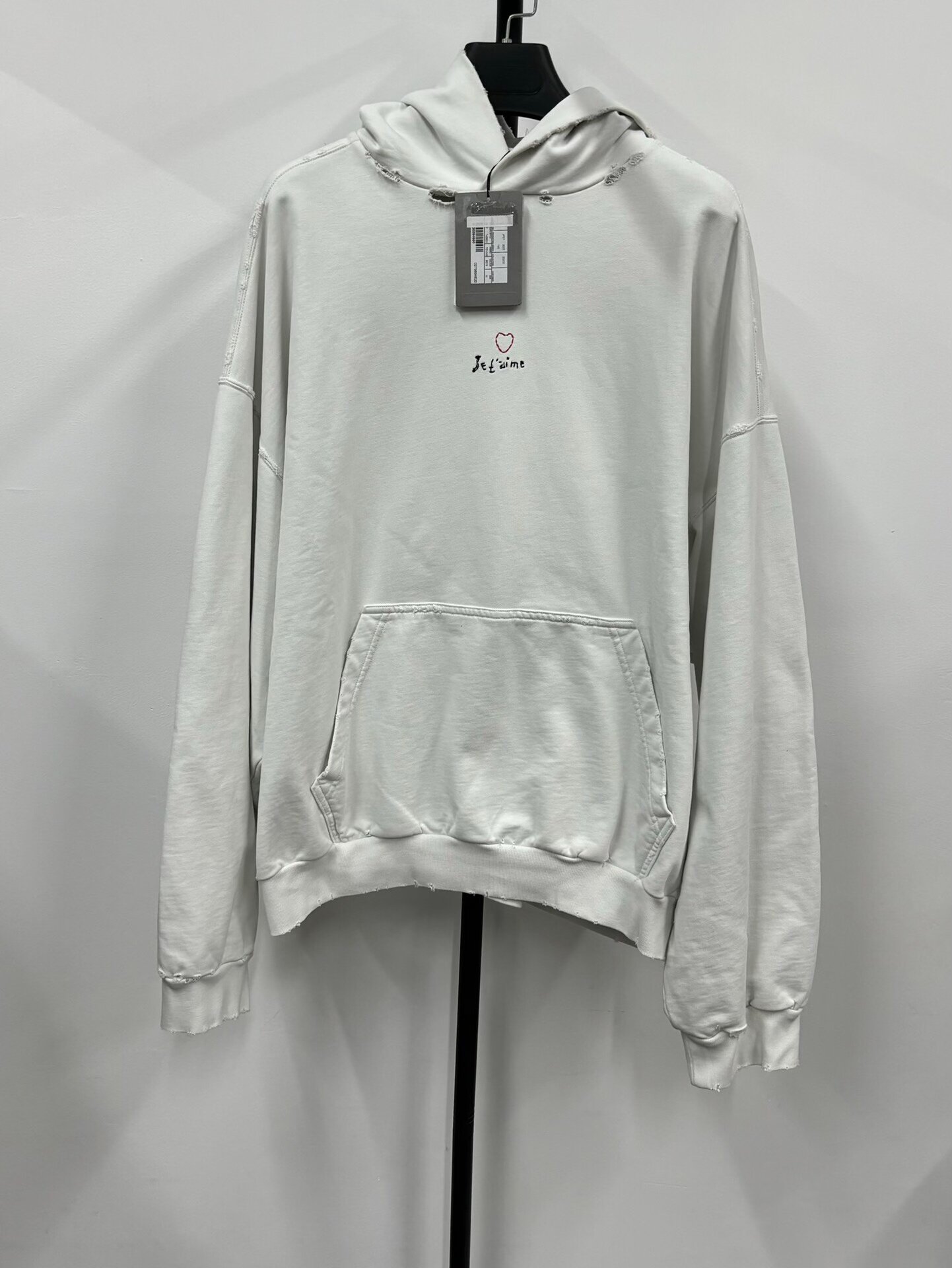 Balenciaga FW23 Light Gray 'Je t'aime' Hoodie