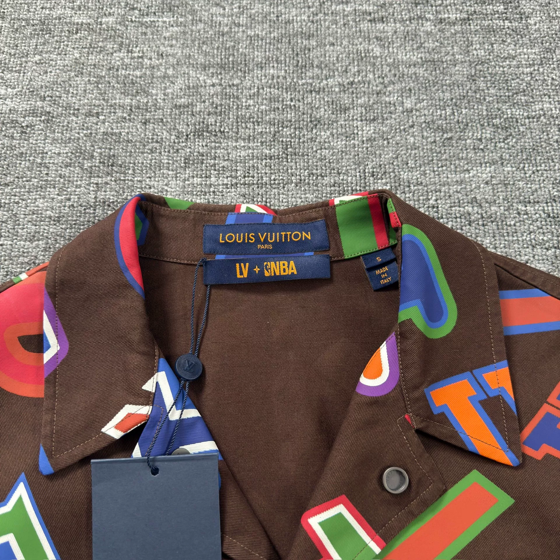 LV NBA Brown Short-Sleeve Shirt — front