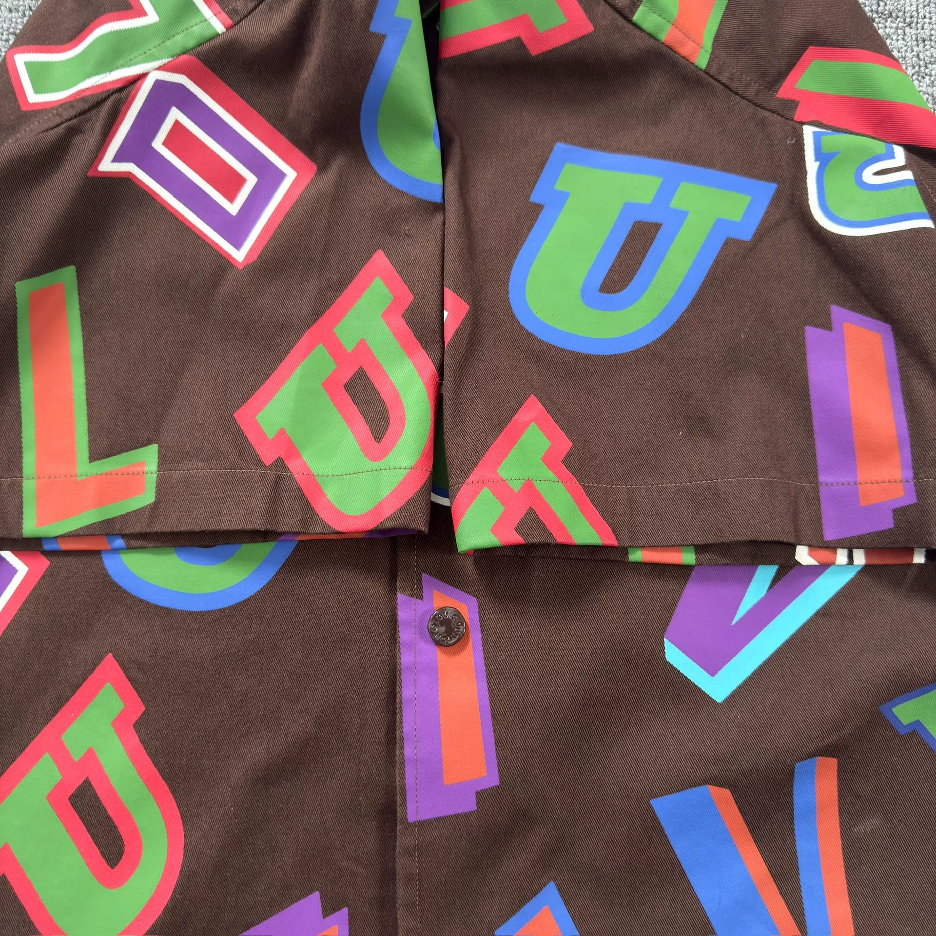 LV NBA Brown Short-Sleeve Shirt — back
