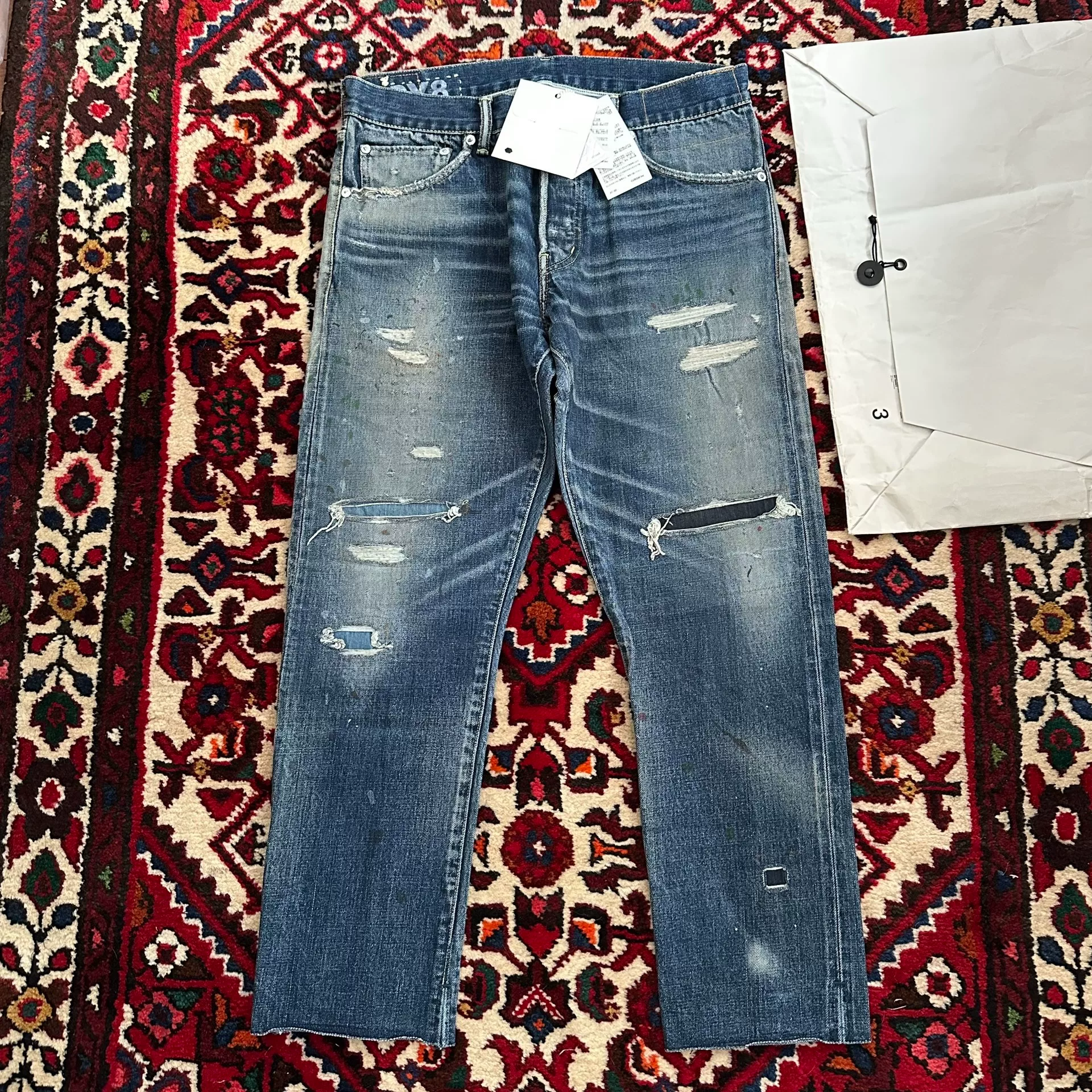 VISVIM 20SS DRY8 Distressed Wide Jeans