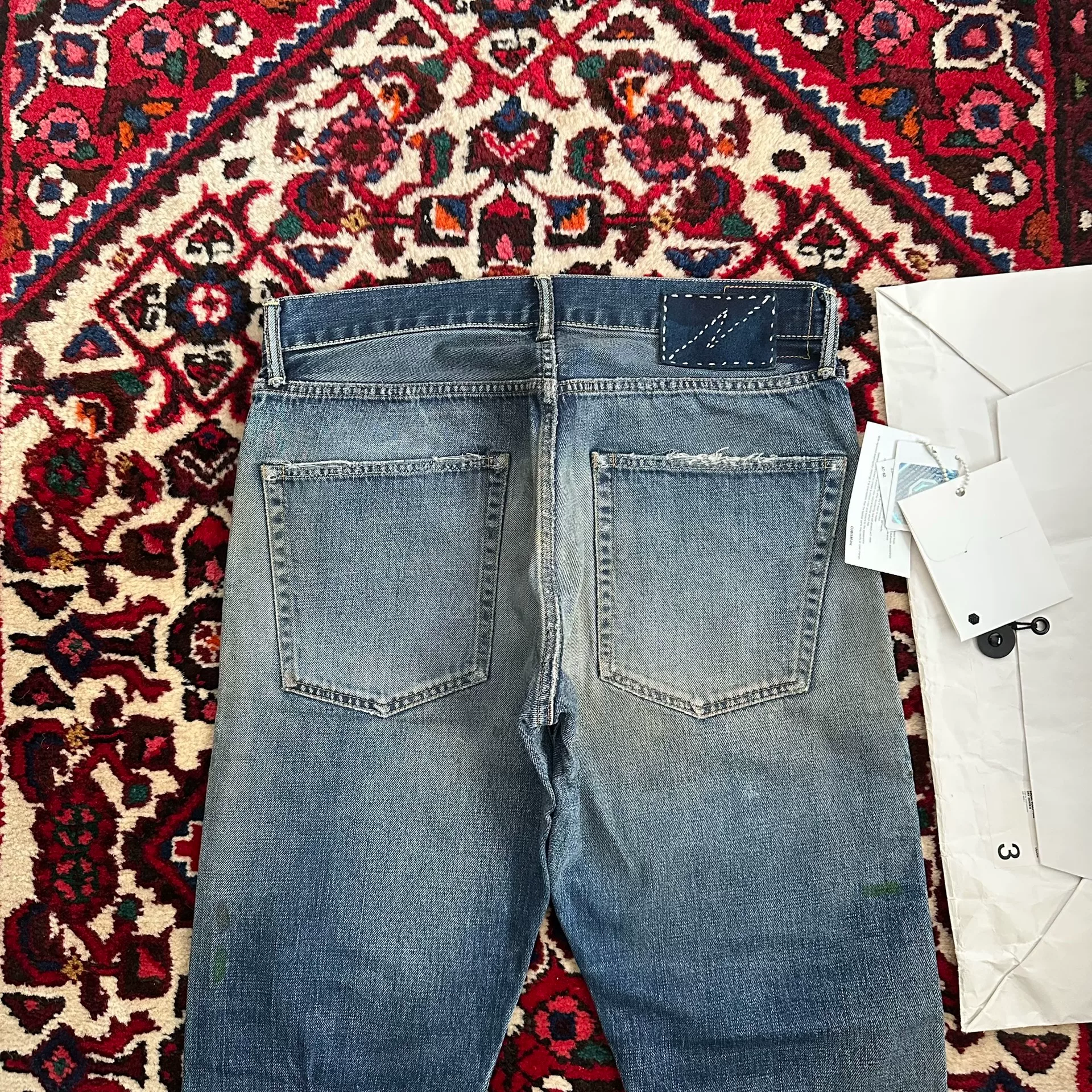VISVIM 20SS DRY8 Distressed Wide Jeans — back
