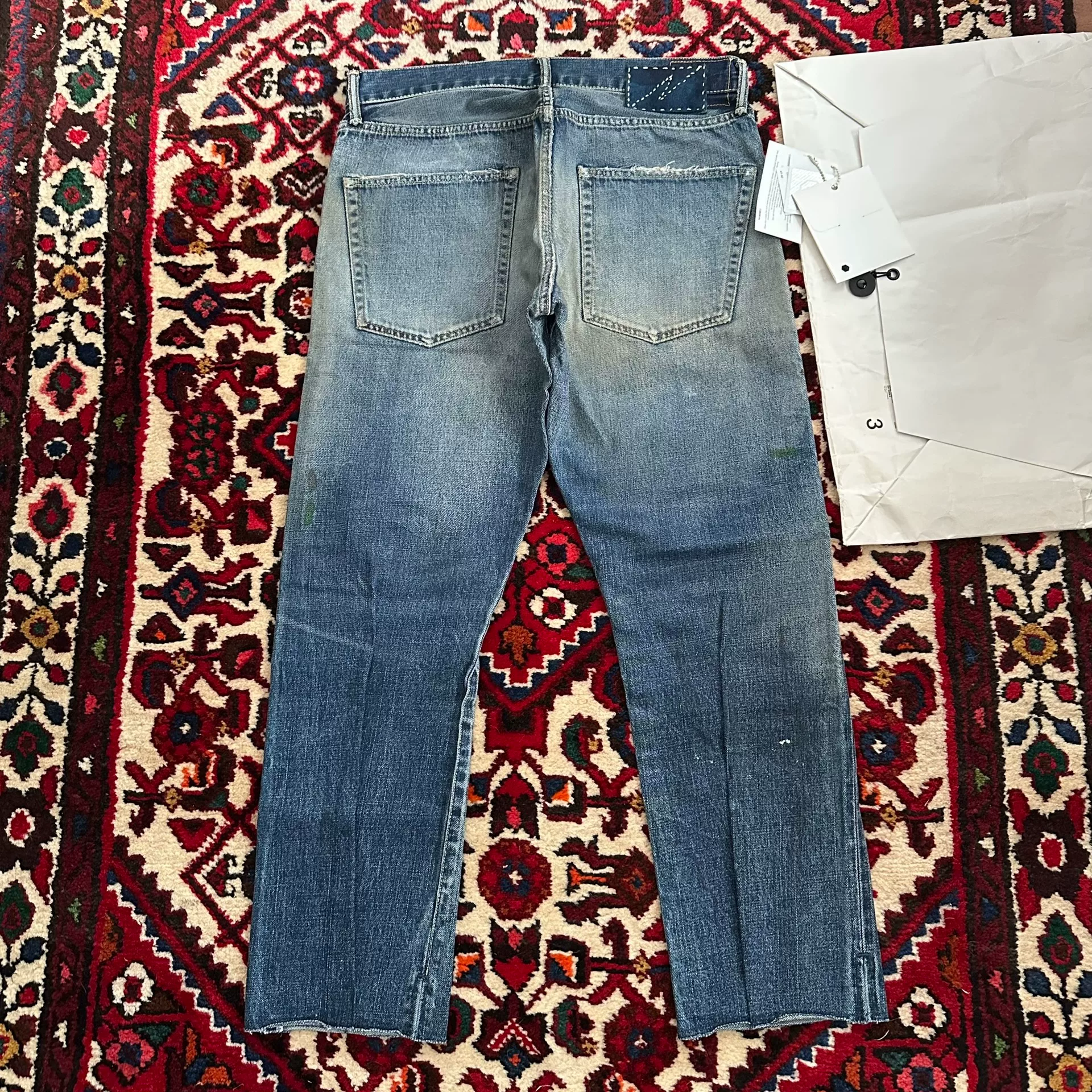 VISVIM 20SS DRY8 Distressed Wide Jeans — front