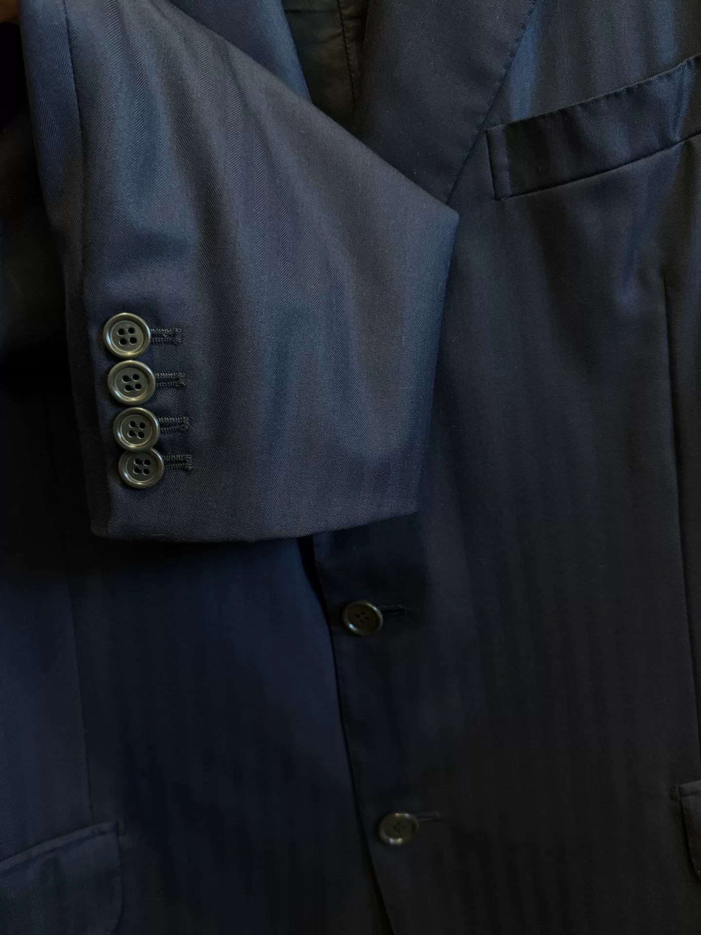 Brioni 150s Herringbone Suit — detail