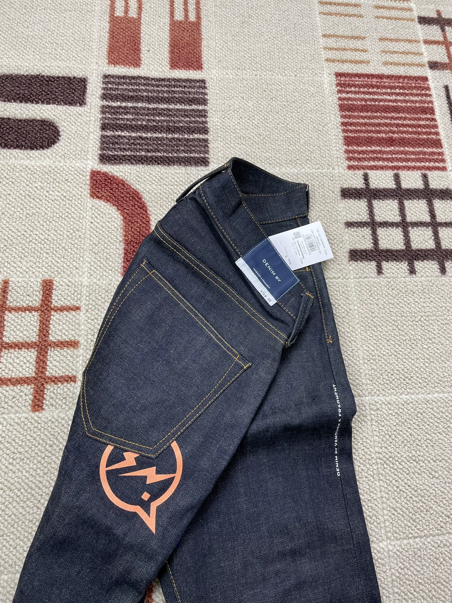 Vanquish & Fragment Orange Flash Denim Jeans — detail