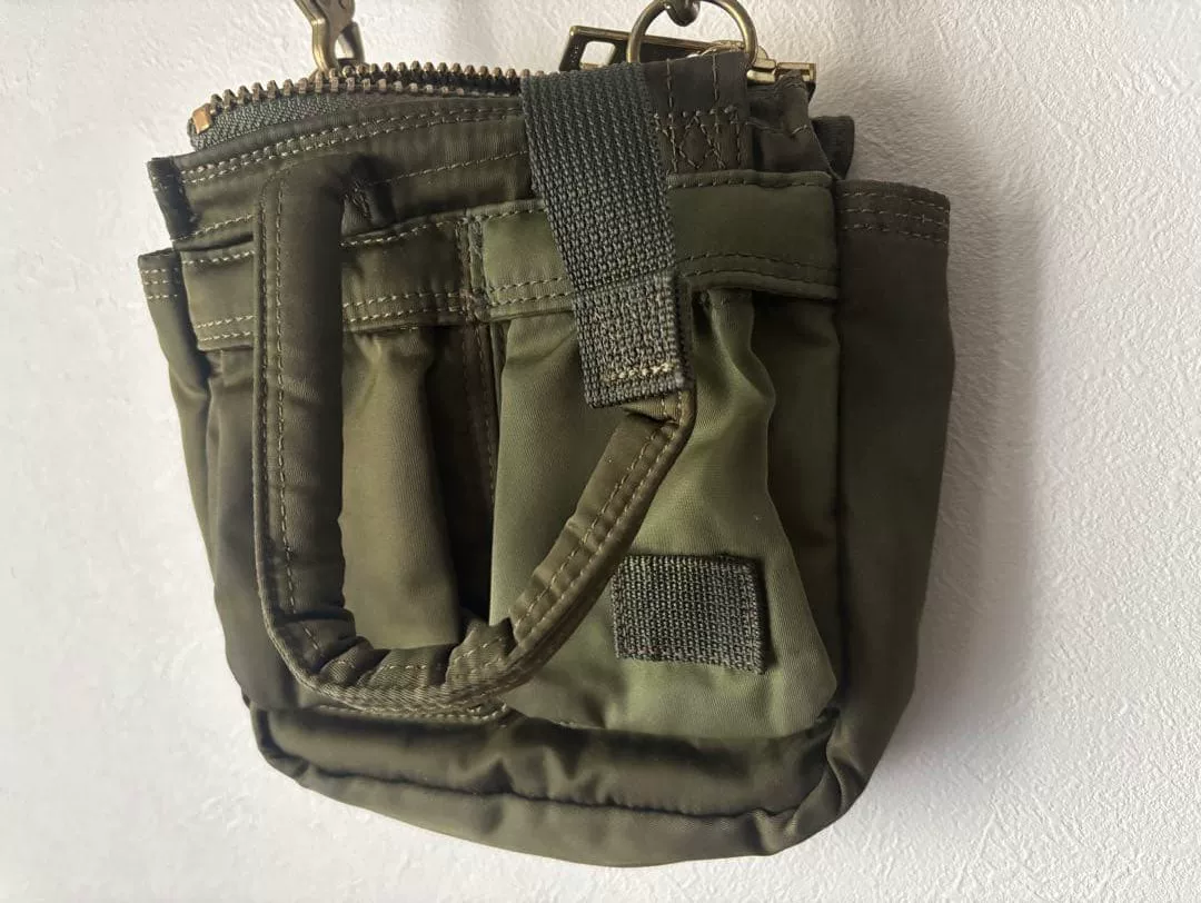 sacai x PORTER Olive Green Nylon Shoulder Bag — back