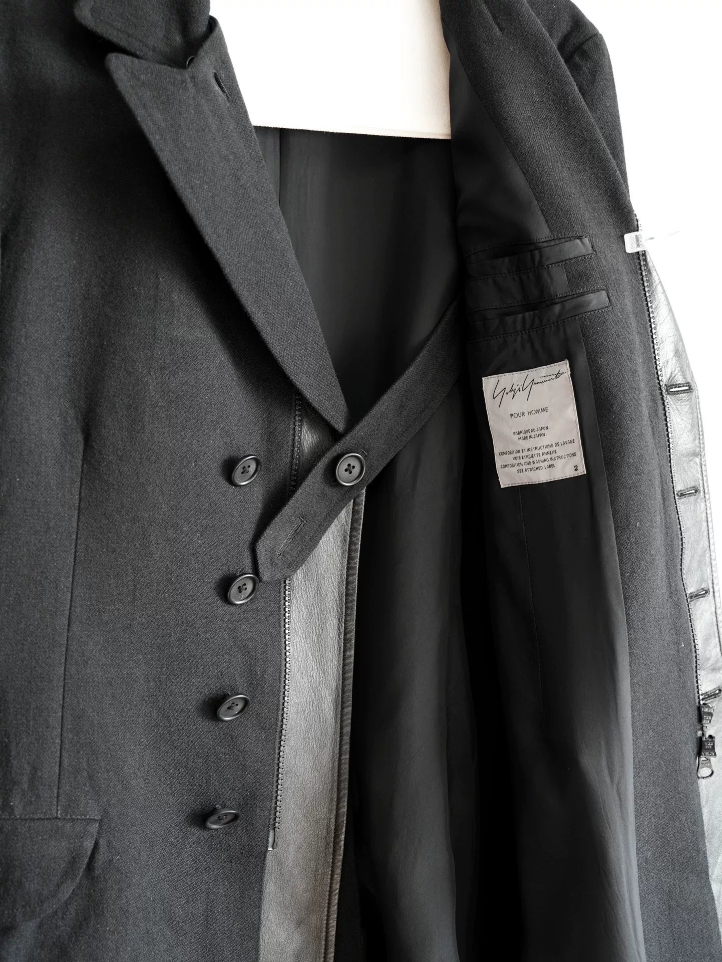 Yohji Yamamoto 13AW Patchwork Leather Jacket — back