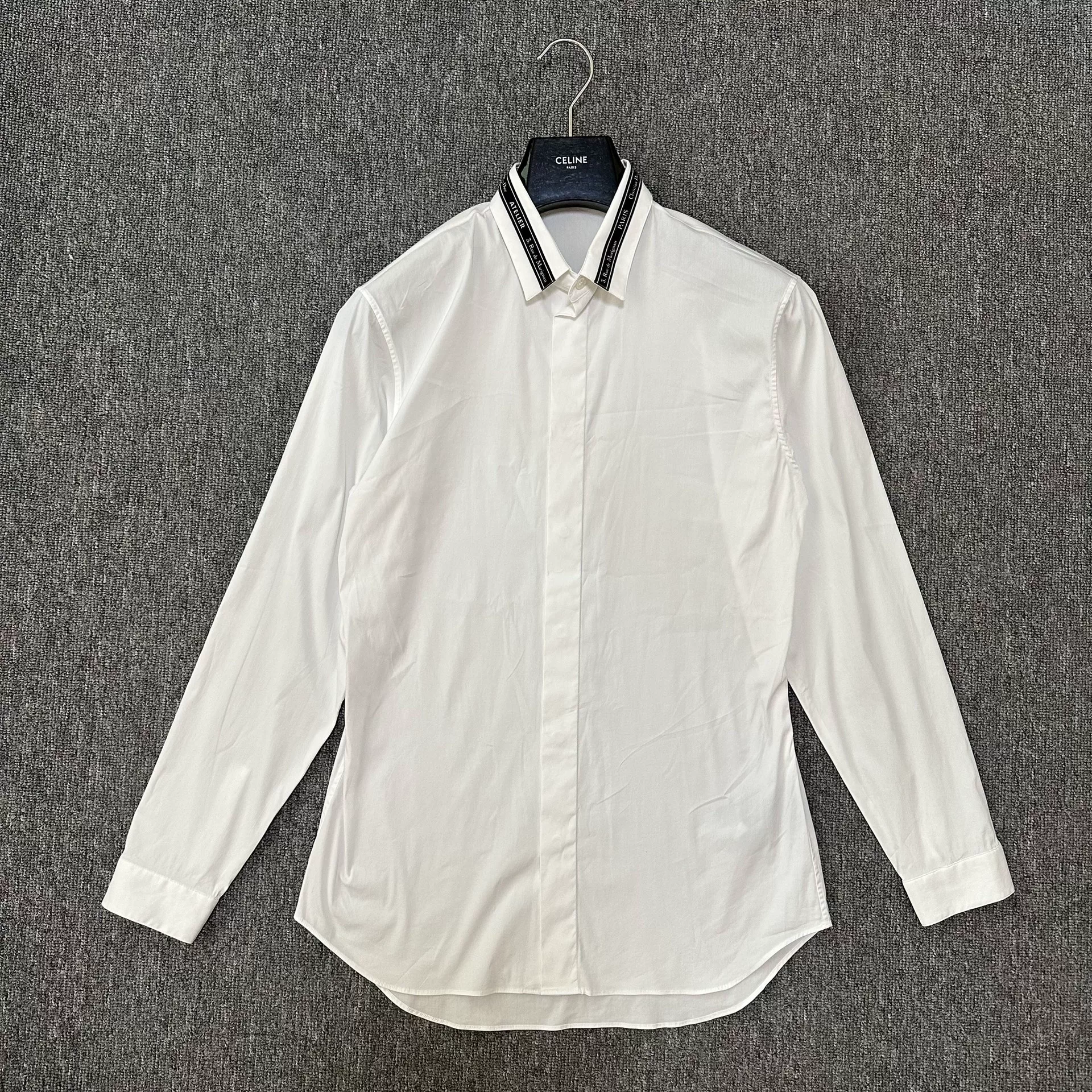 Dior White Striped Collar Shirt