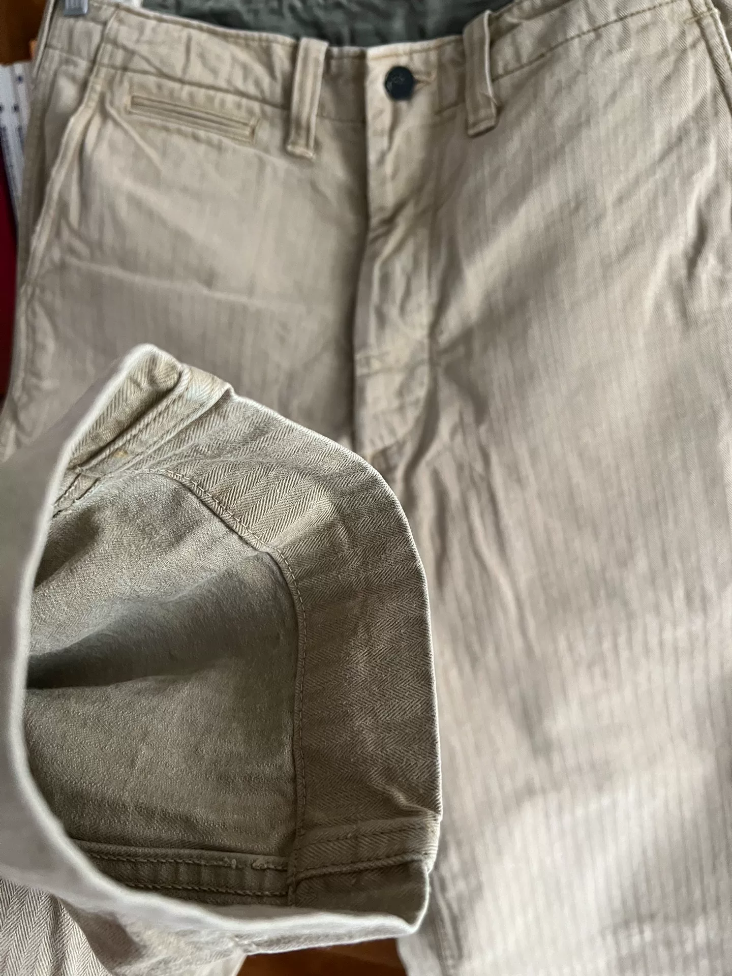Freewheelers Vintage Herringbone Military Pants — back