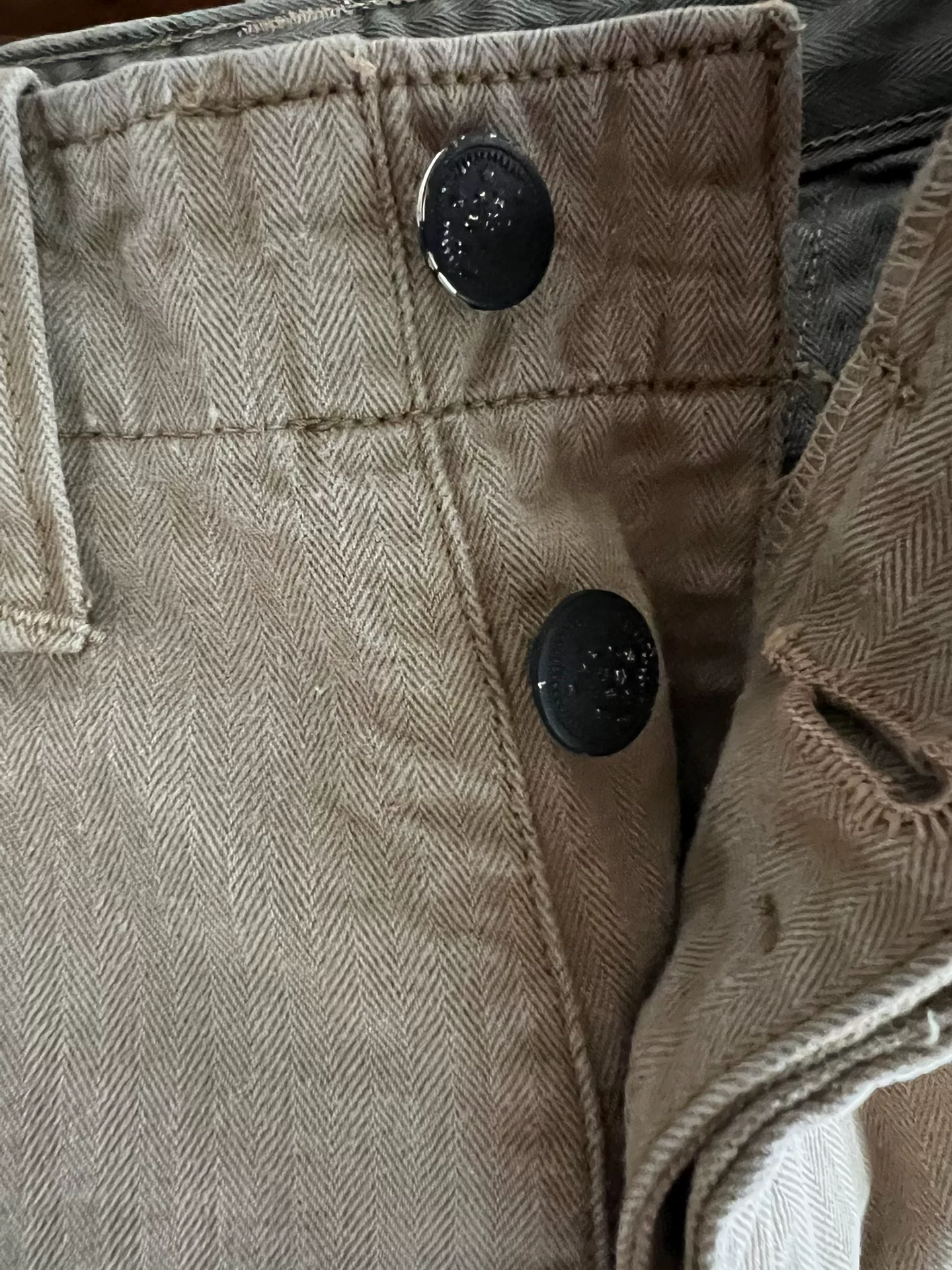 Freewheelers Vintage Herringbone Military Pants — label