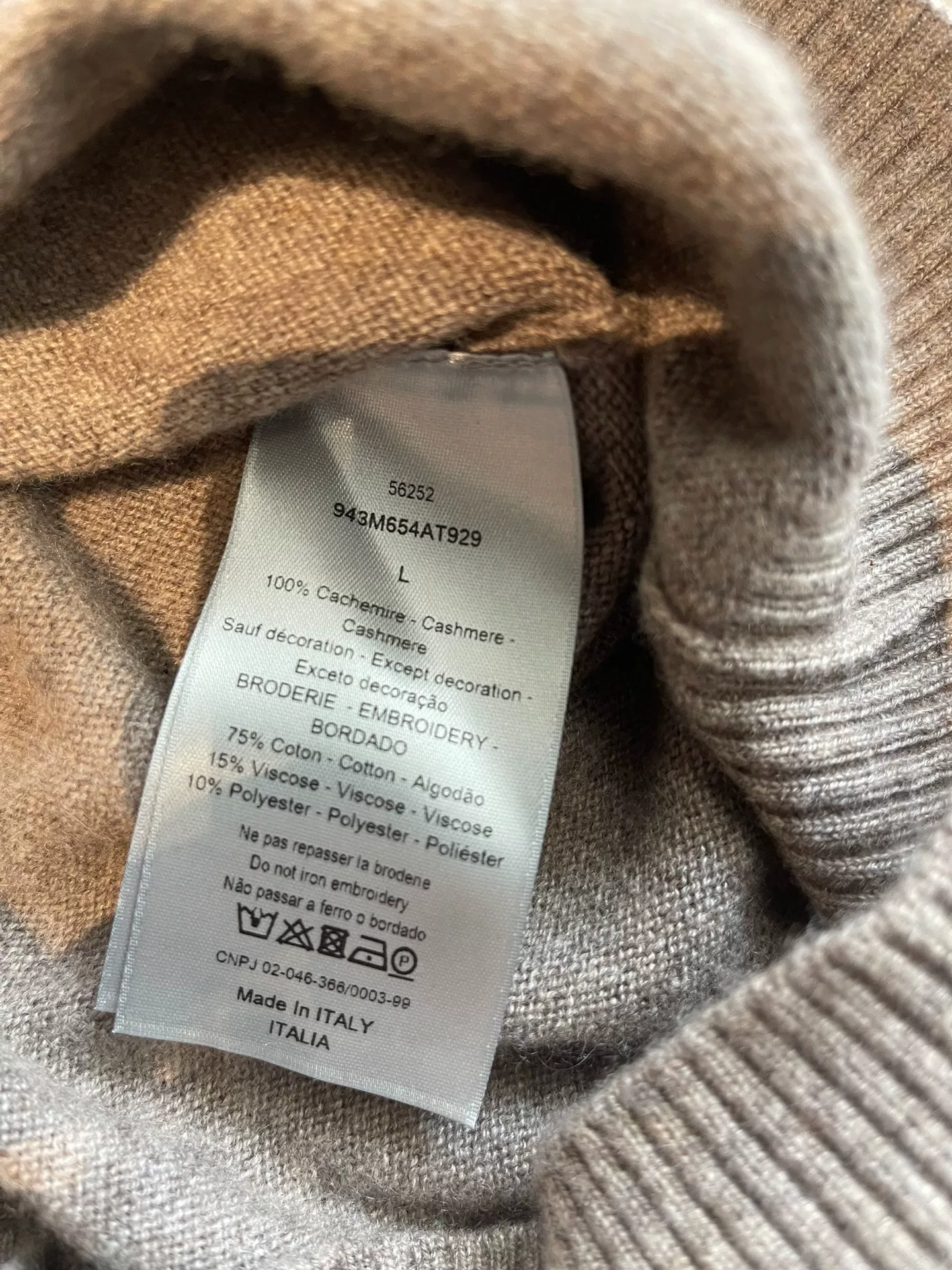 Dior Artist Collaboration Cashmere Sweater — label