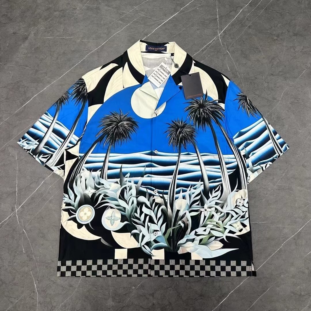 Louis Vuitton 24SS Palm Tree Short-Sleeve Shirt