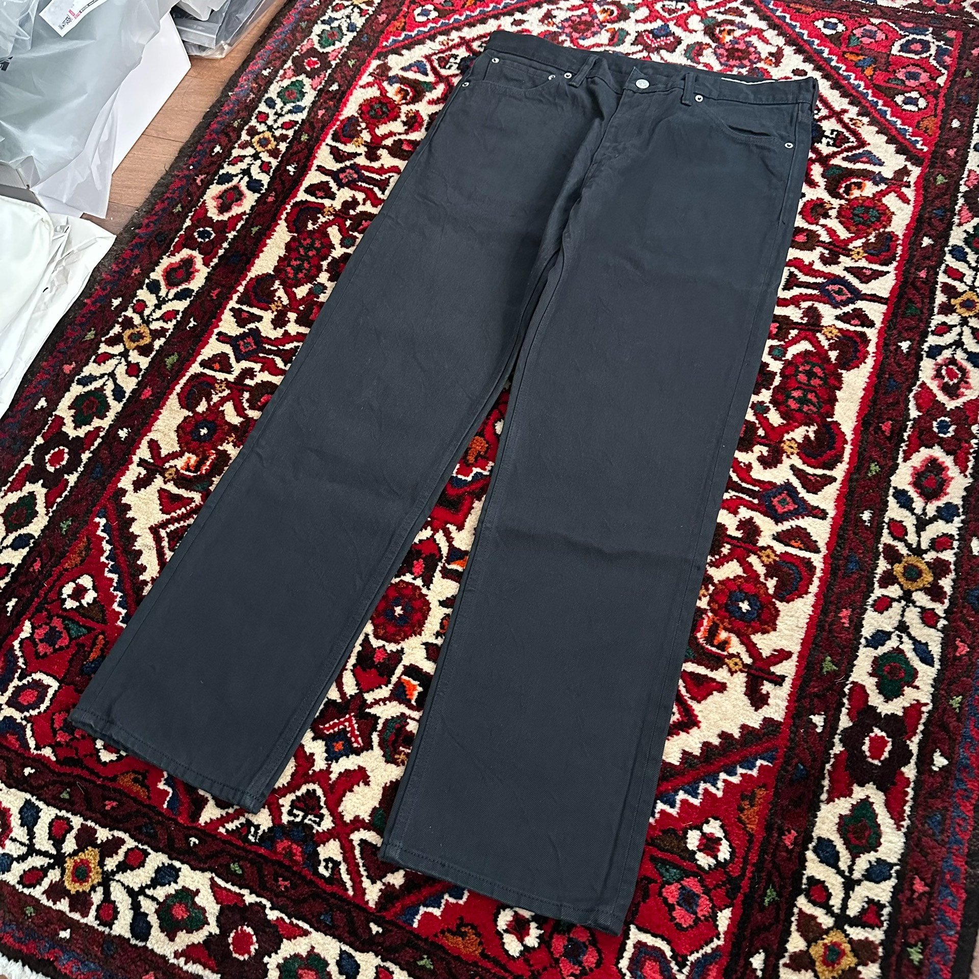 visvim 21AW CMYK Black Wide Jeans — detail