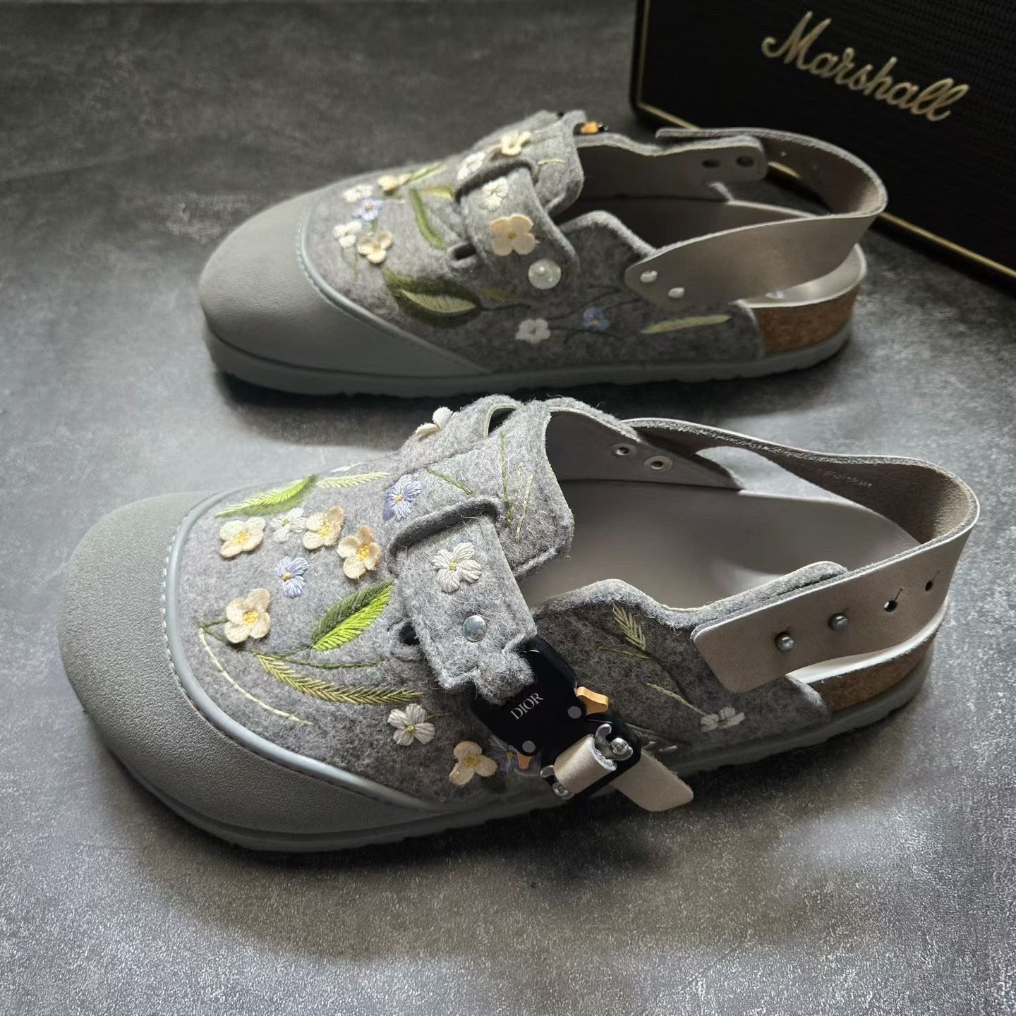 Dior x Birkenstock Floral Embroidery Sandals