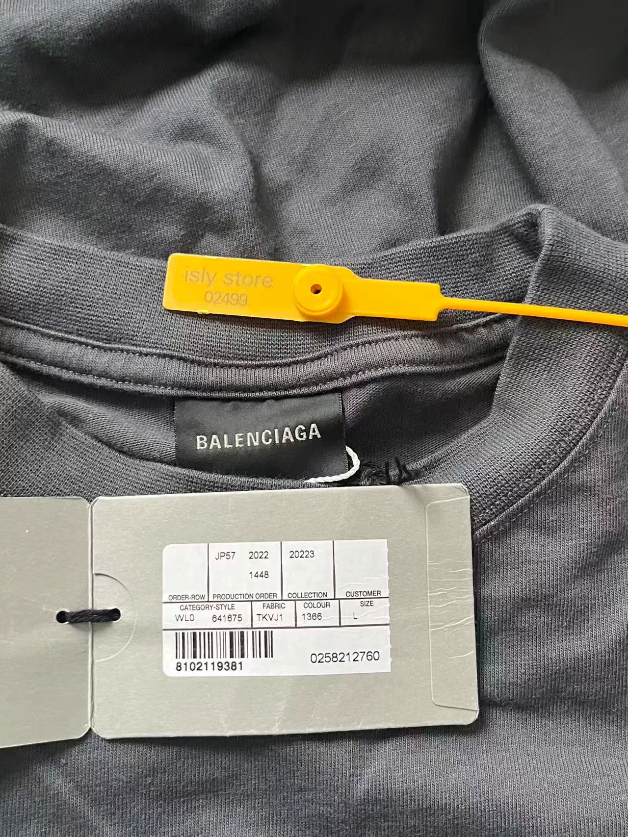 Balenciaga Logo Embroidery Round Neck T-shirt — label