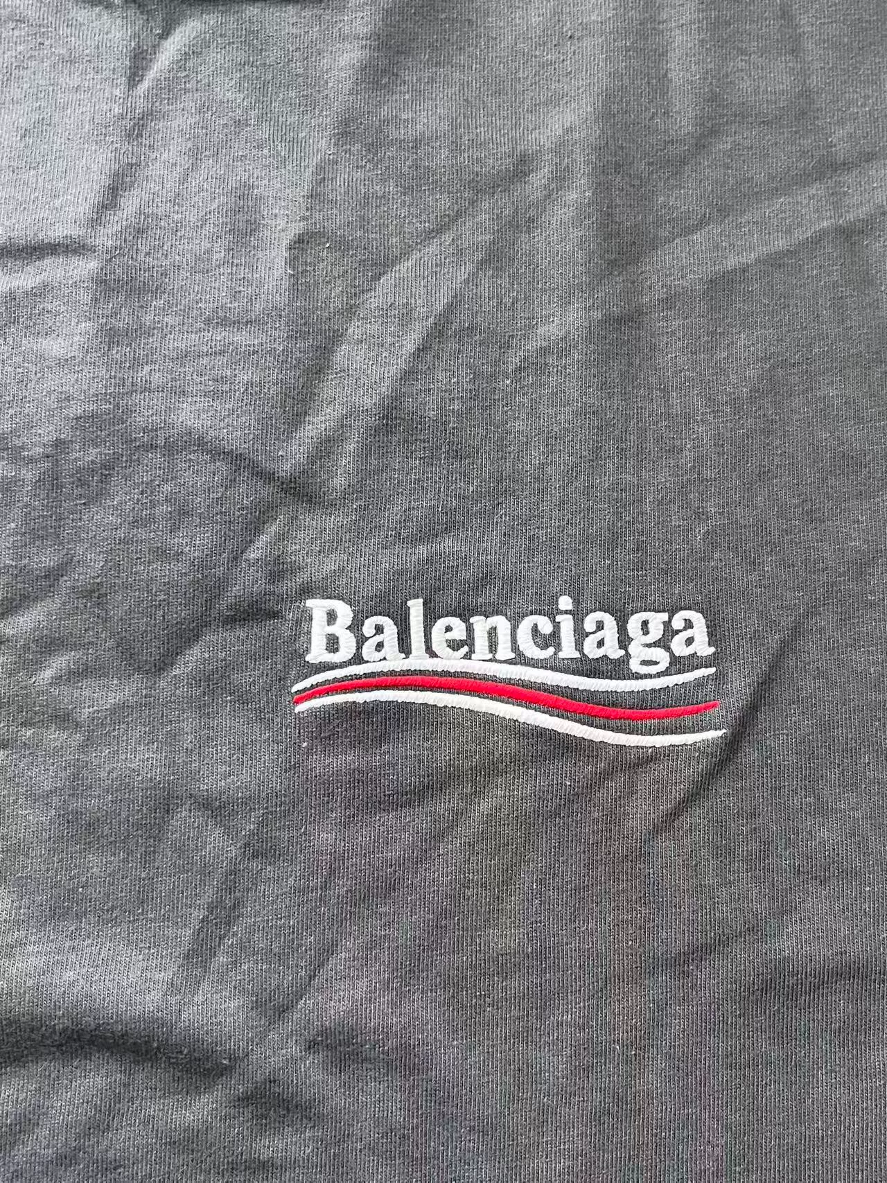 Balenciaga Logo Embroidery Round Neck T-shirt — detail