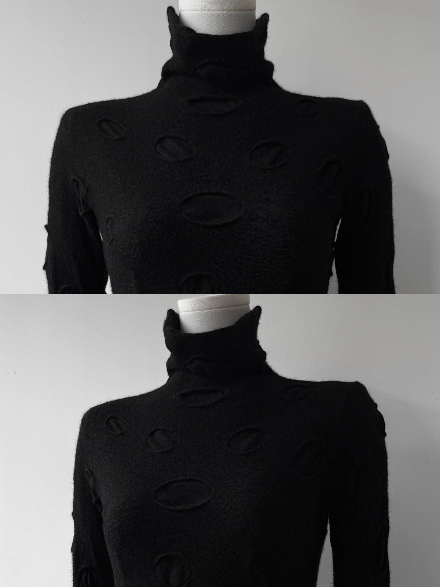 Yohji Yamamoto Y's 17AW Cutout Turtleneck Top — label